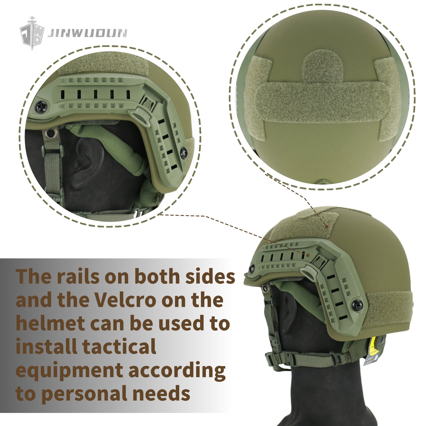 JWD-FAST super high cut bulletproof helmet NIJ IIIA 9x19mm tactical bulletproof helmet welfare model