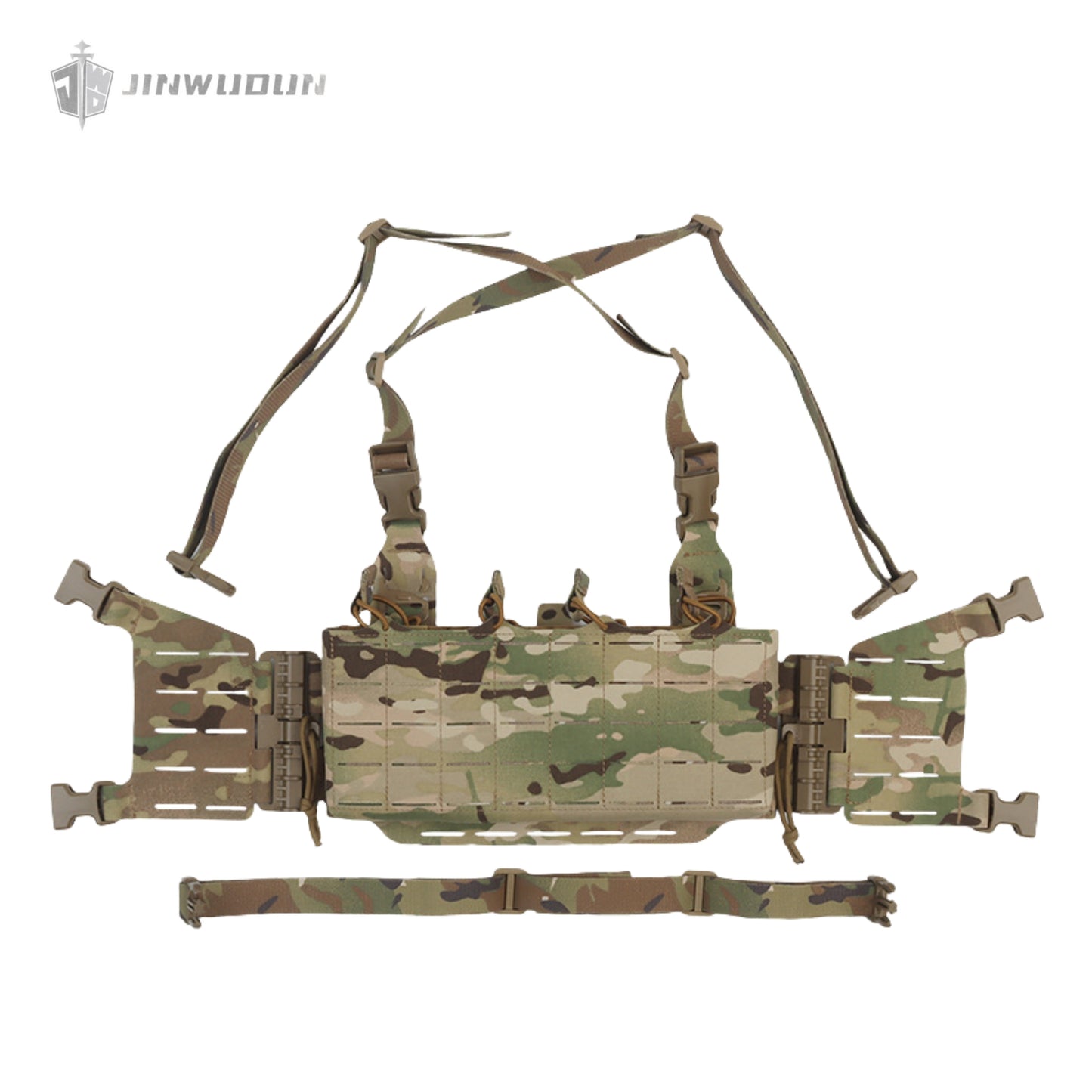 Knight Tactical Chest Mount with Built-in Quad 5.56 Accessory Bag and Quick Release Design for Molle Mount