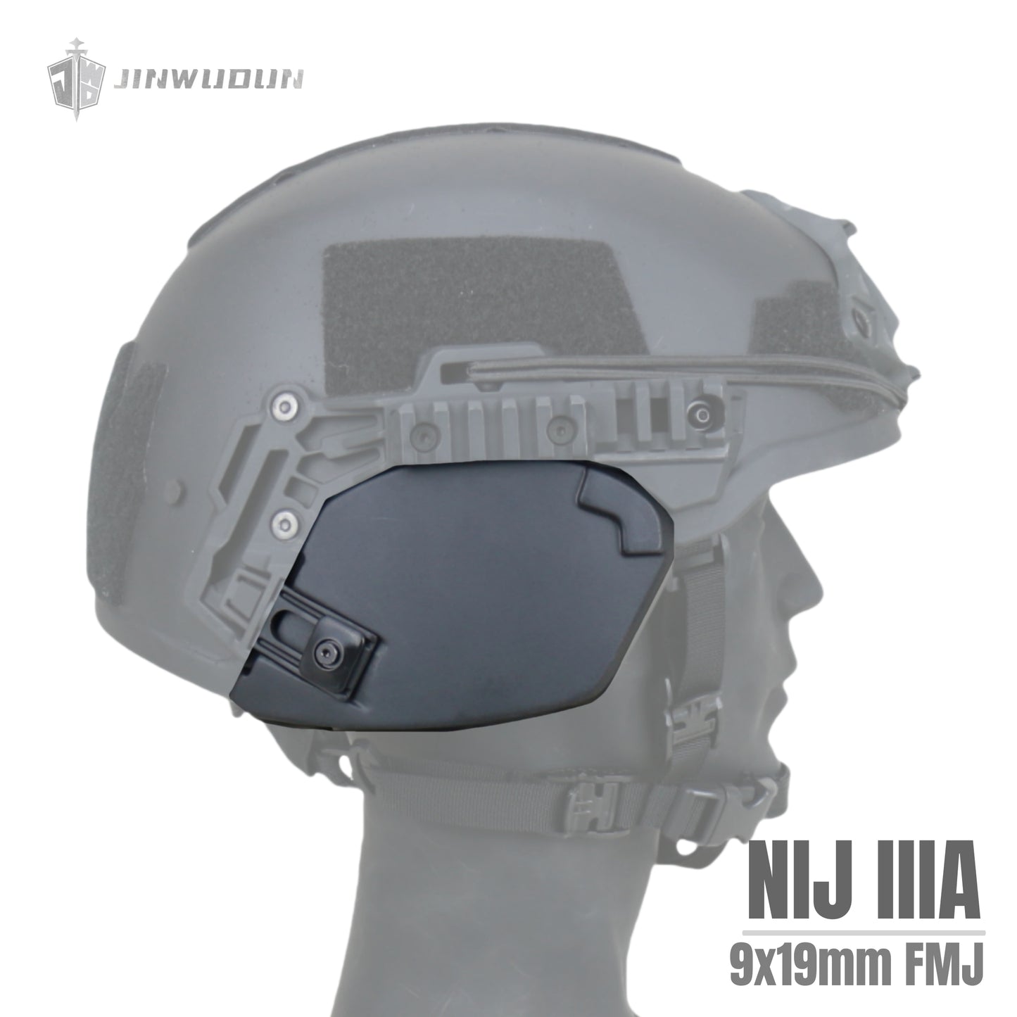 JWD-Bulletproof earmuffs Wendy helmet dedicated NIJ IIIA protective aramid material earmuffs