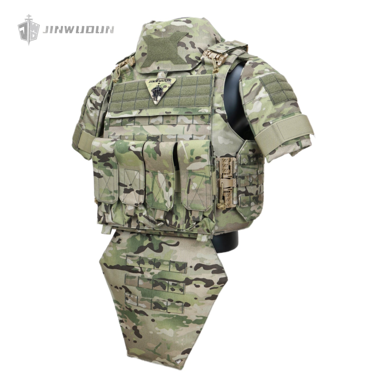 JWD-NIJ IIIA/III+/IV LEVEL Bison full protection bulletproof vest, 1000D nylon material fortress protection camouflage