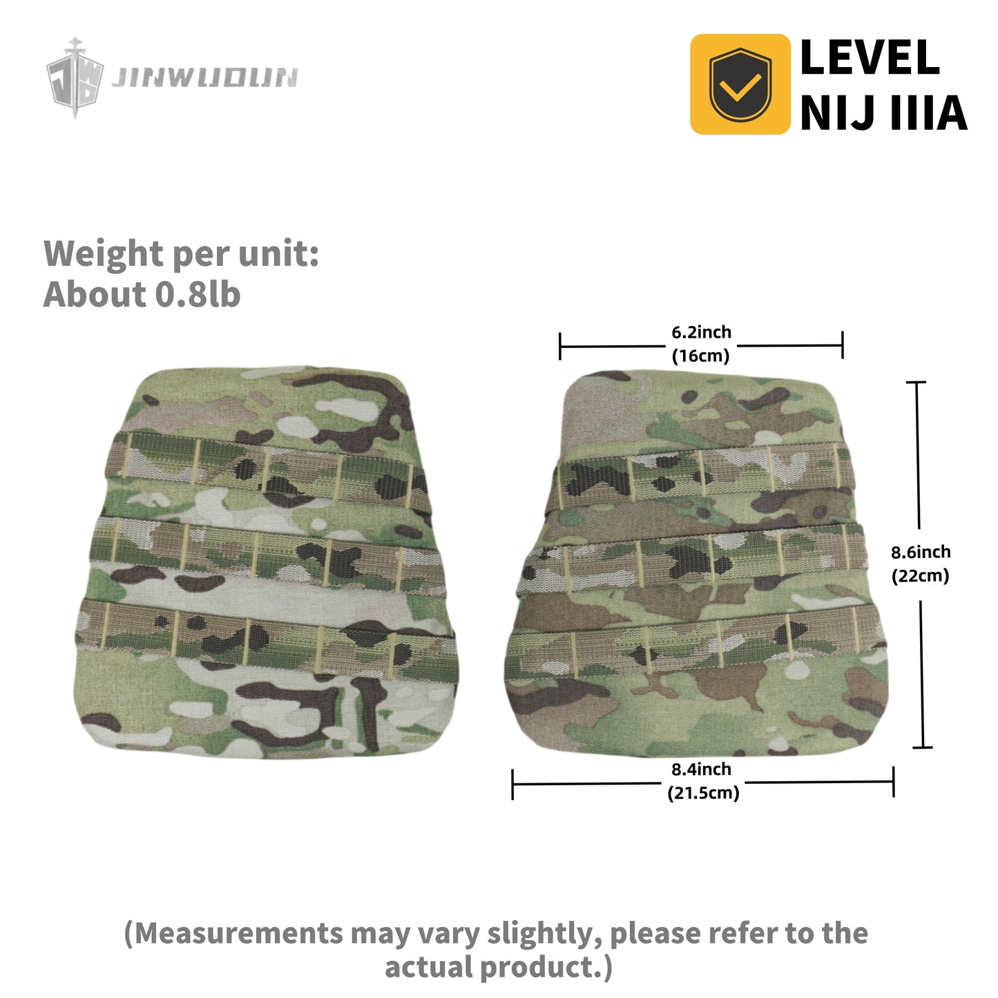 JWD-Level NIJ IIIA bulletproof arm guard with 1000D nylon fabric and MOLLE webbing