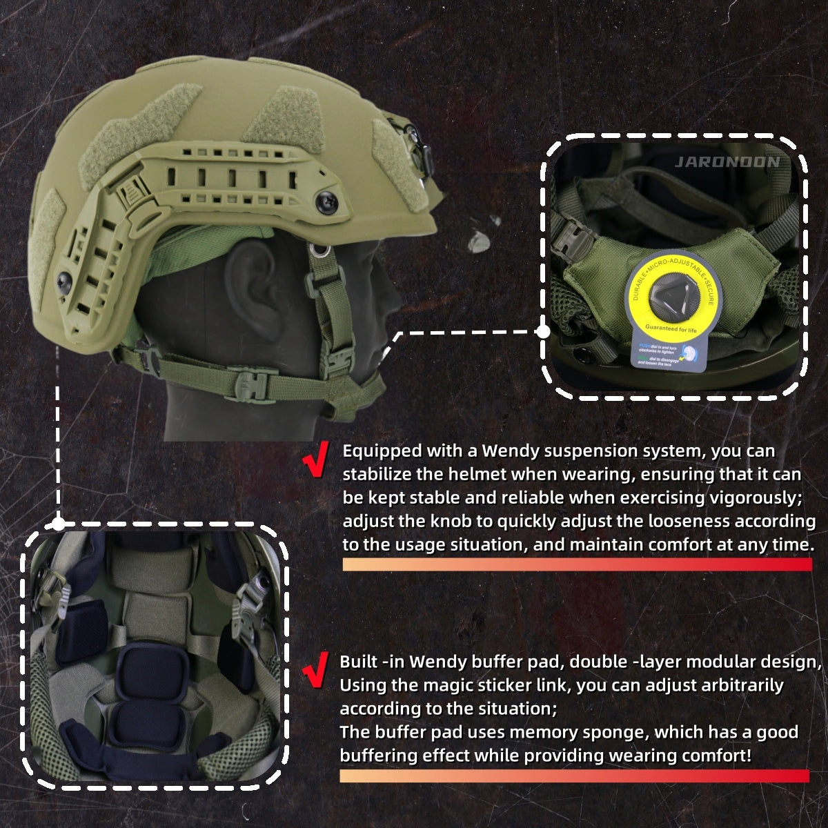 Level IIIA+ High Cut Bulletproof Helmet, 6-Piece Set