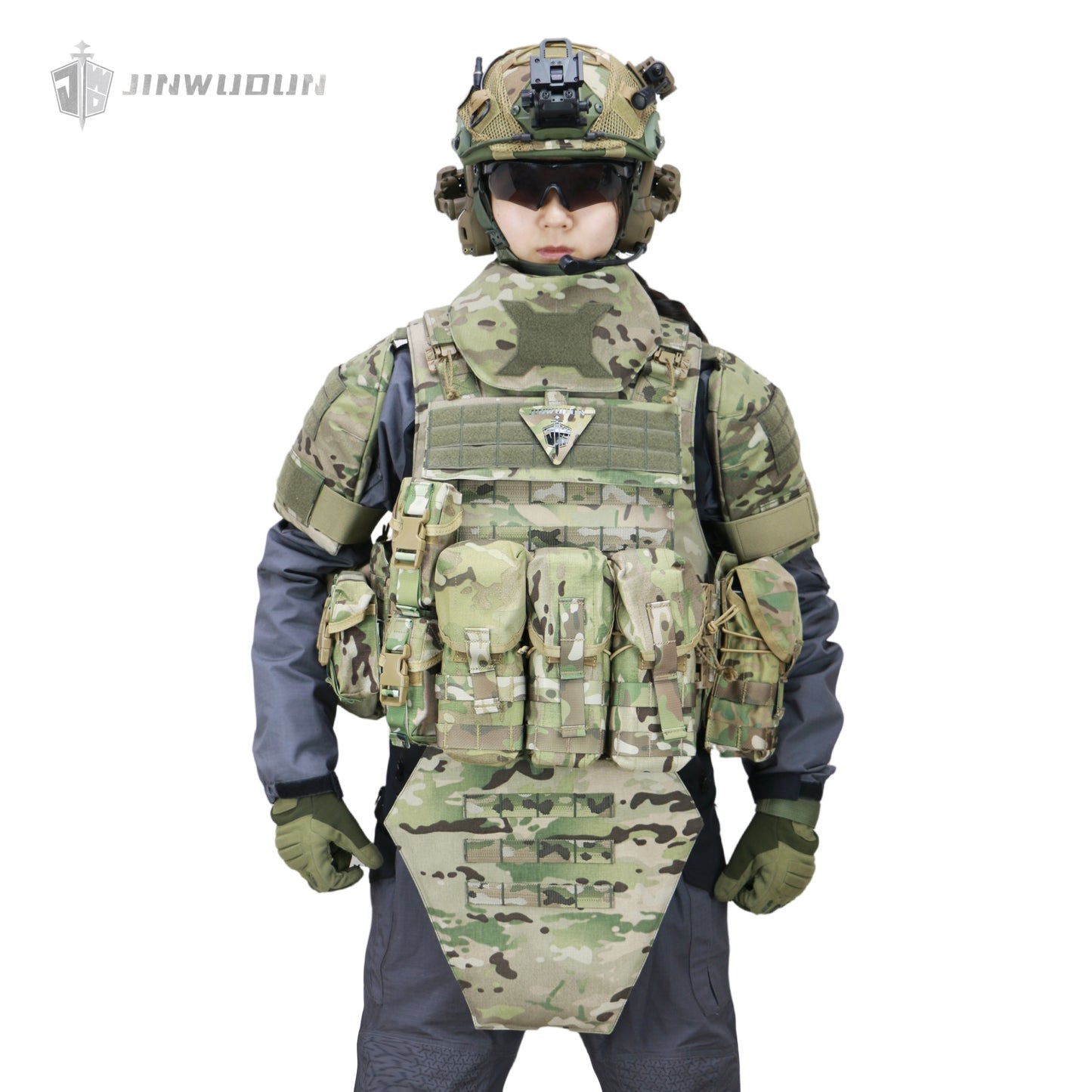 JWD-NIJ IIIA/IV full protection bulletproof vest, complete with accessory bag, 1000D nylon material fortress protection camouflage