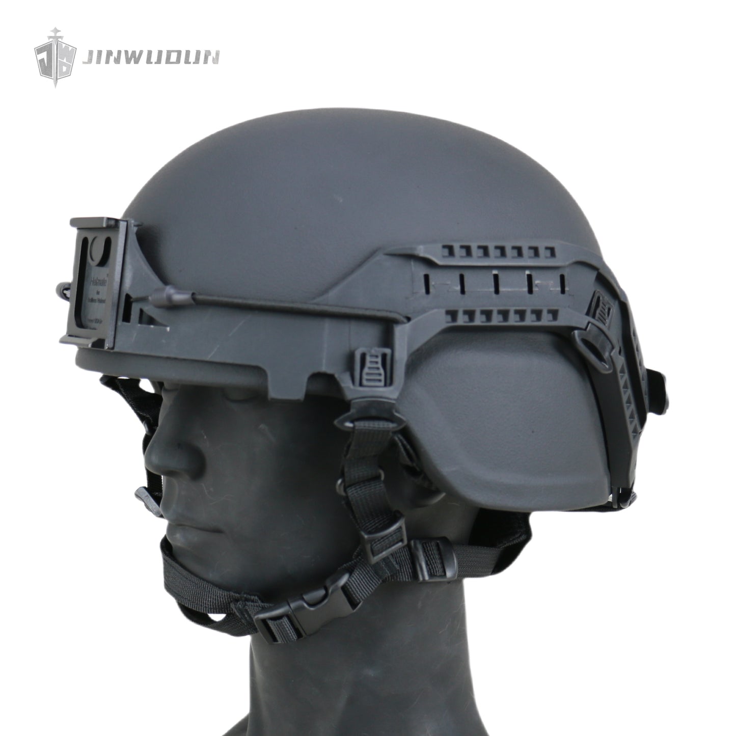 ACH MICH2000 Ballistic Helmet NIJ Level IIIA - Ballistic Helmet + Bolt-less Rail System with Integrated Night Vision Goggle Mount & Bungees