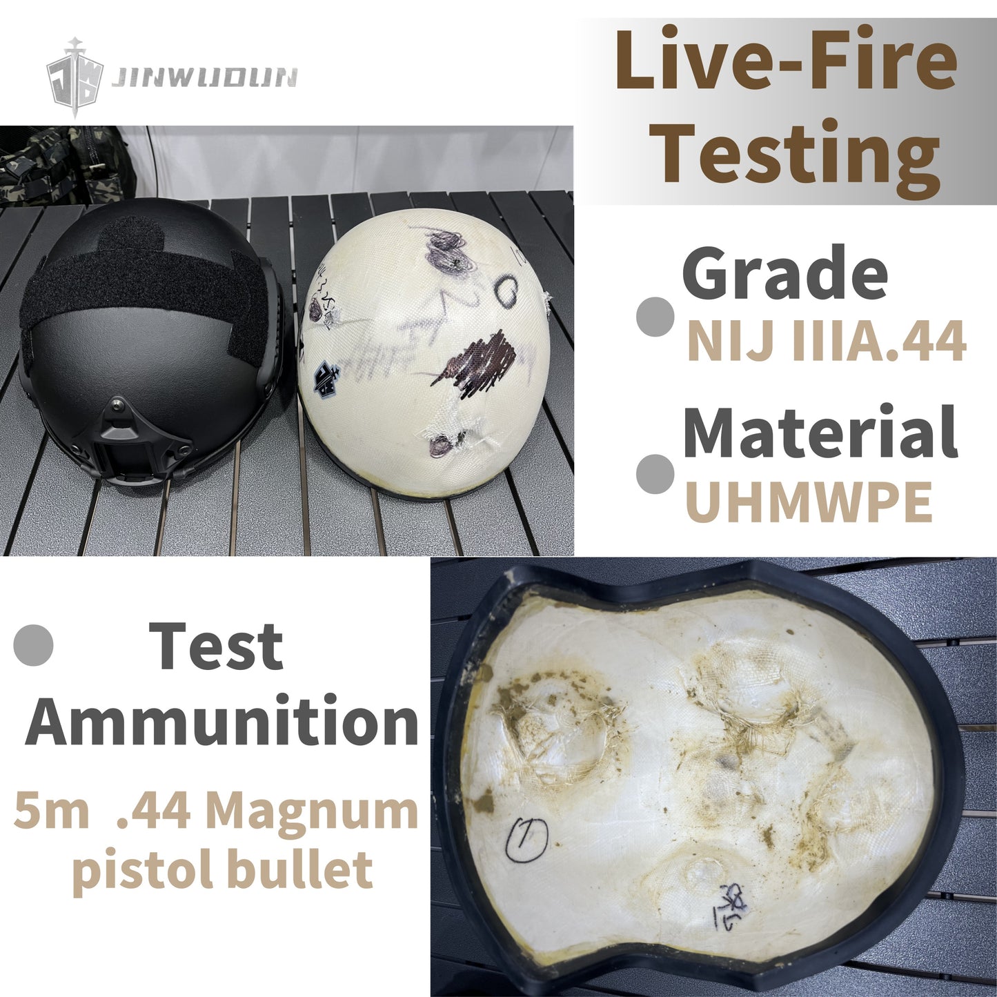 JWD-WENDY3.0 tactical bulletproof helmet IIIA level, UHMWPE/Aramid material, spray polyurea coating