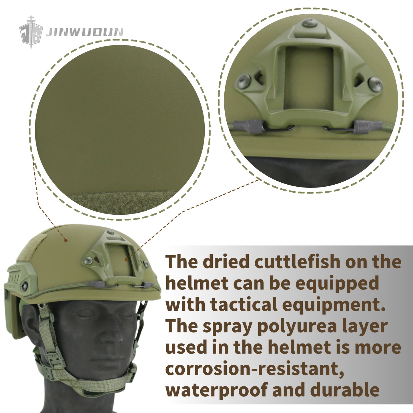 JWD-FAST super high cut bulletproof helmet NIJ IIIA 9x19mm tactical bulletproof helmet welfare model