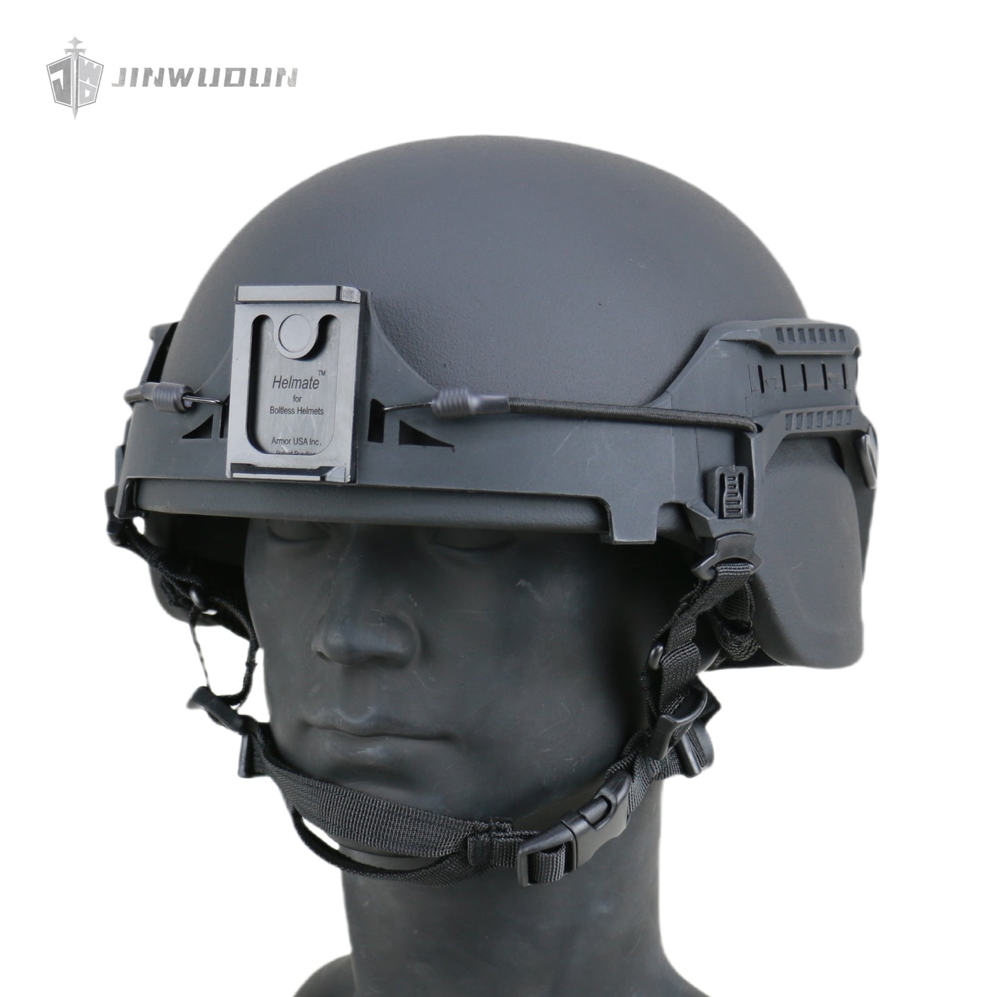 ACH MICH2000 Ballistic Helmet NIJ Level IIIA - Ballistic Helmet + Bolt-less Rail System with Integrated Night Vision Goggle Mount & Bungees
