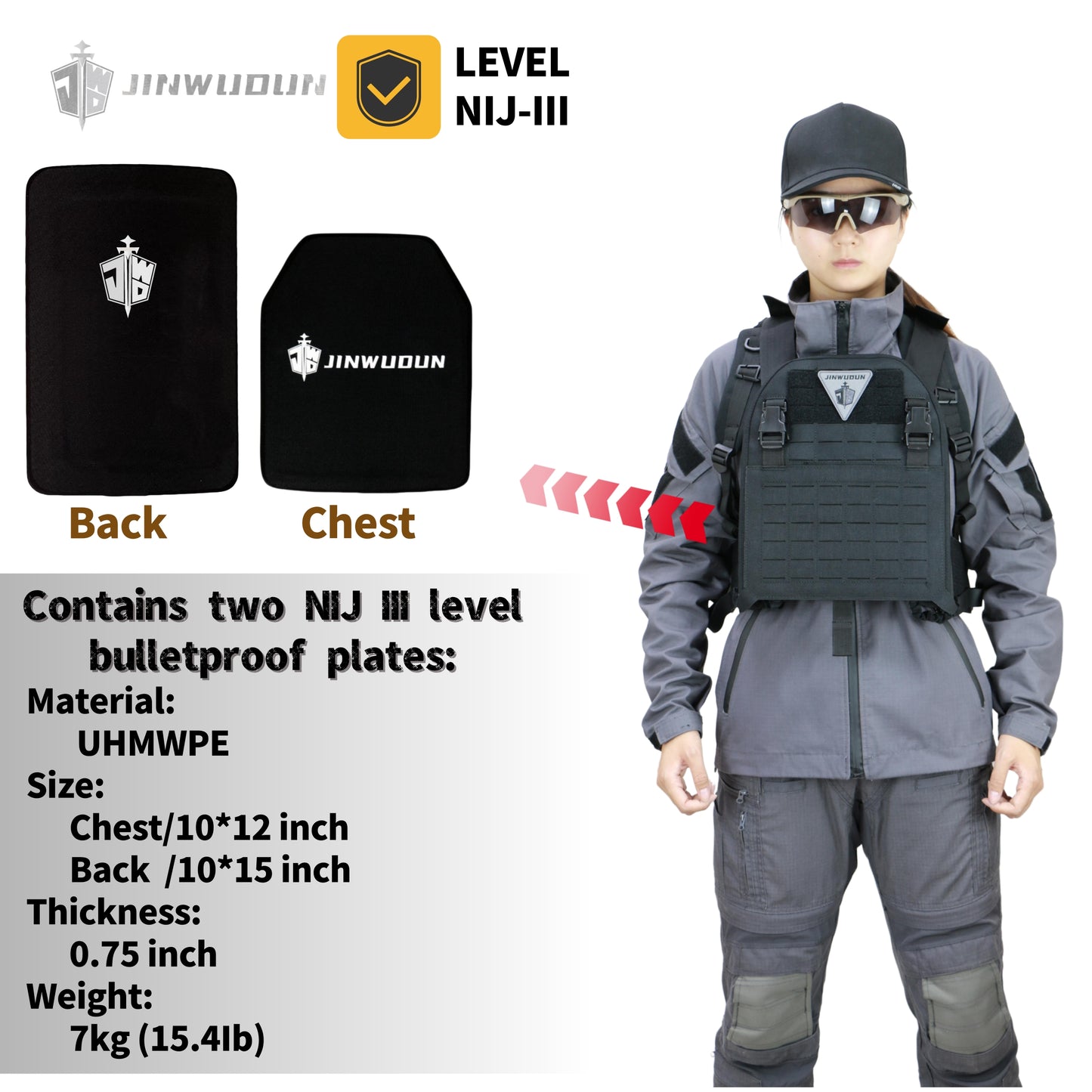 Tactical Bulletproof Backpack,3-Second Quick-Convert Level III Protection, Nylon Material, 15-20L Capacity Bag Bulletproof