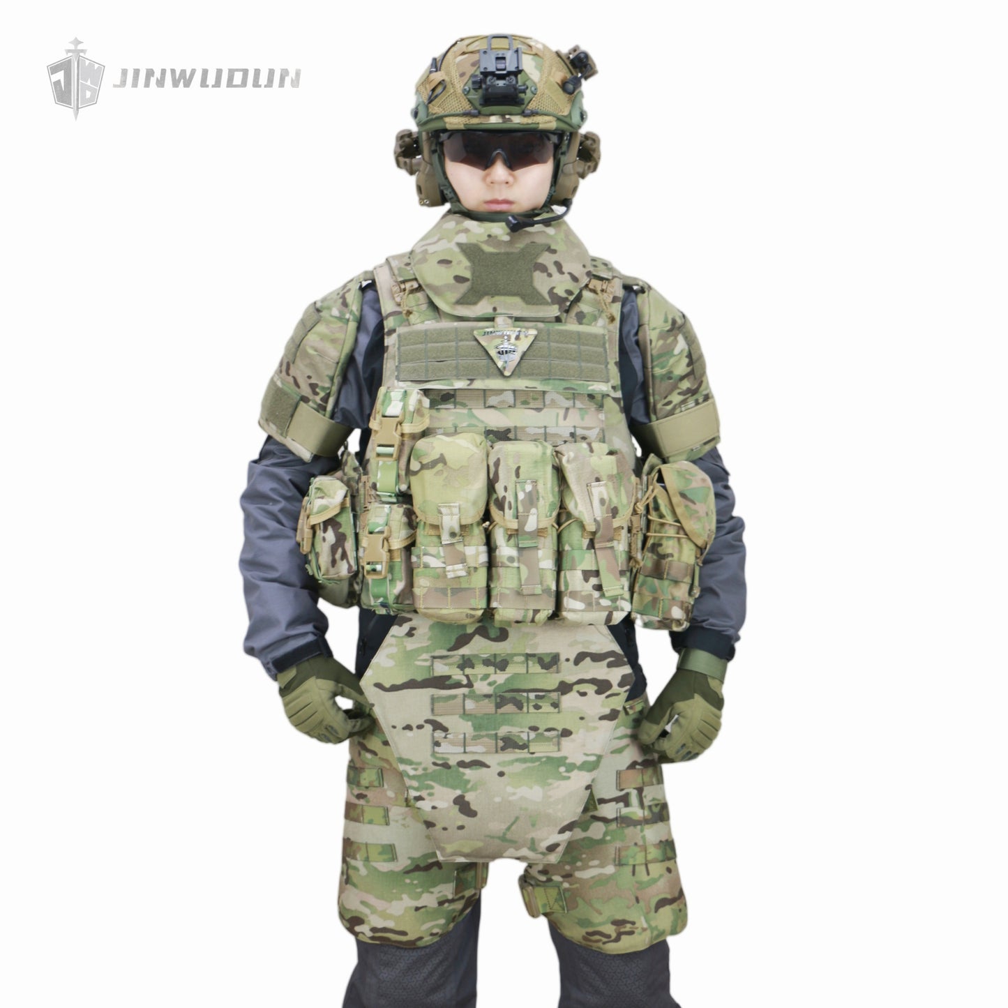 JWD-NIJ IIIA/IV full protection bulletproof vest, complete with accessory bag, 1000D nylon material fortress protection camouflage