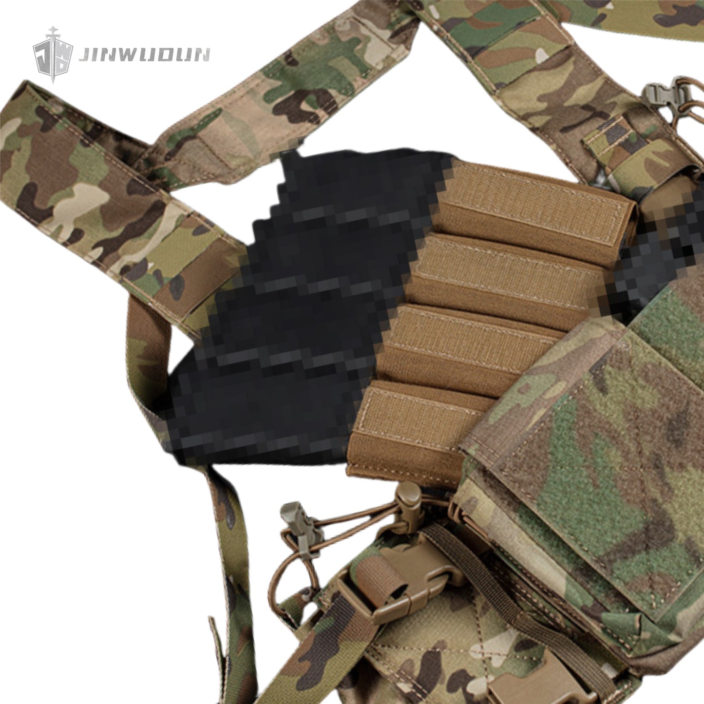 4-fold magazine pouch, tactical chest mount accessory kit, MK4 chest mount liner (for MP7)