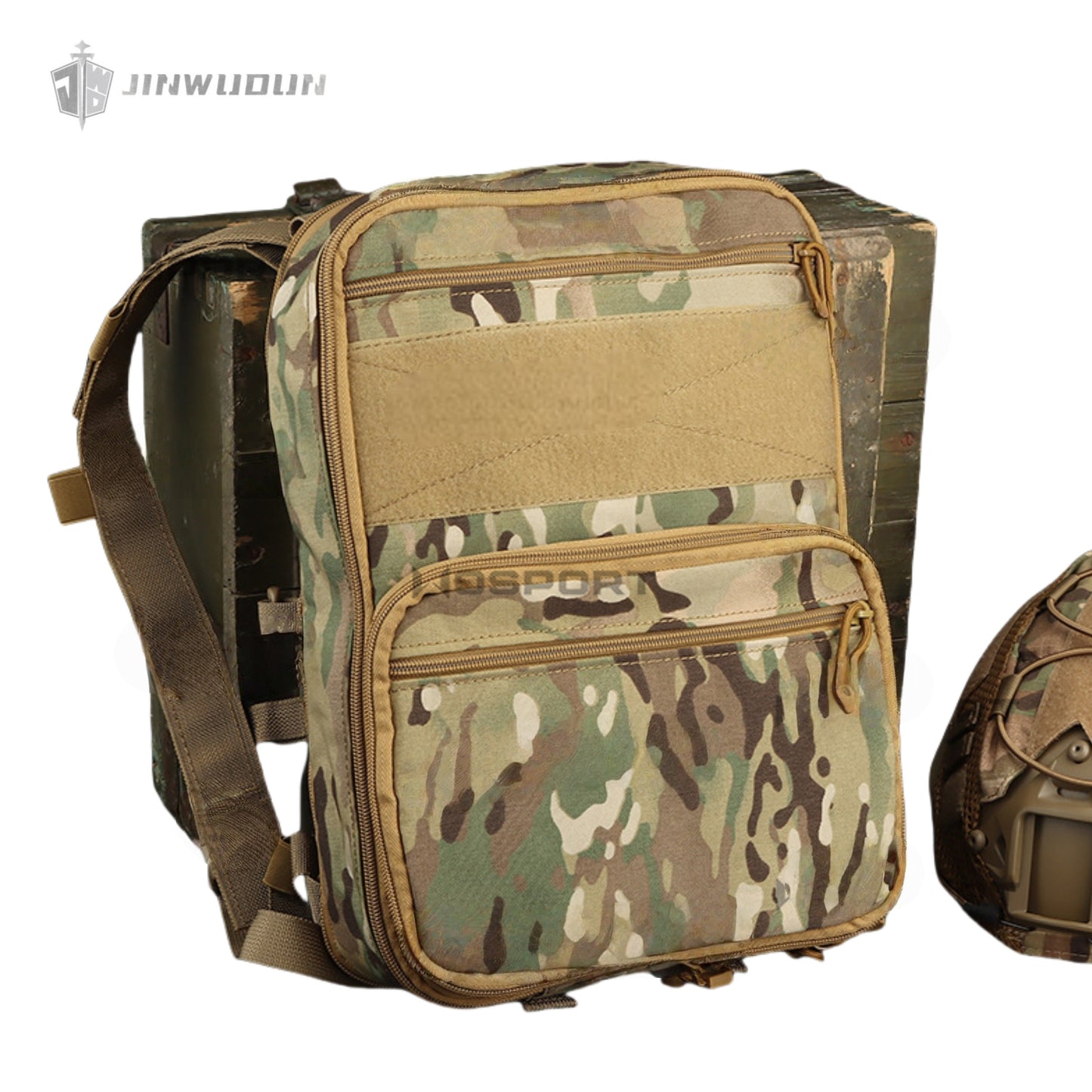 WST variable capacity tactical backpack, matte fabric, lightweight MOLLE system, external bag