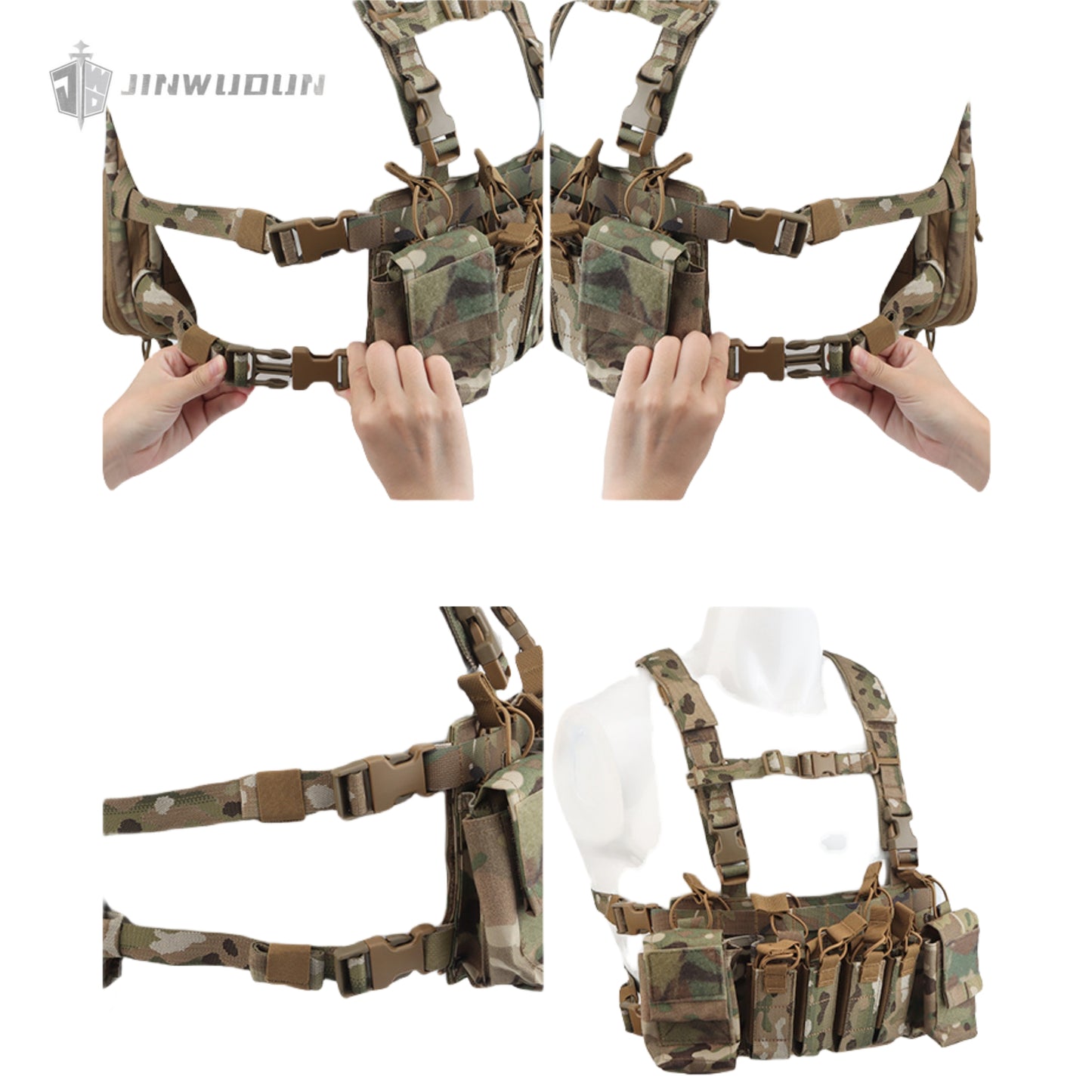 Lightweight and portable D3CRX tactical vest with quad 9mm function bag and sundries storage bag
