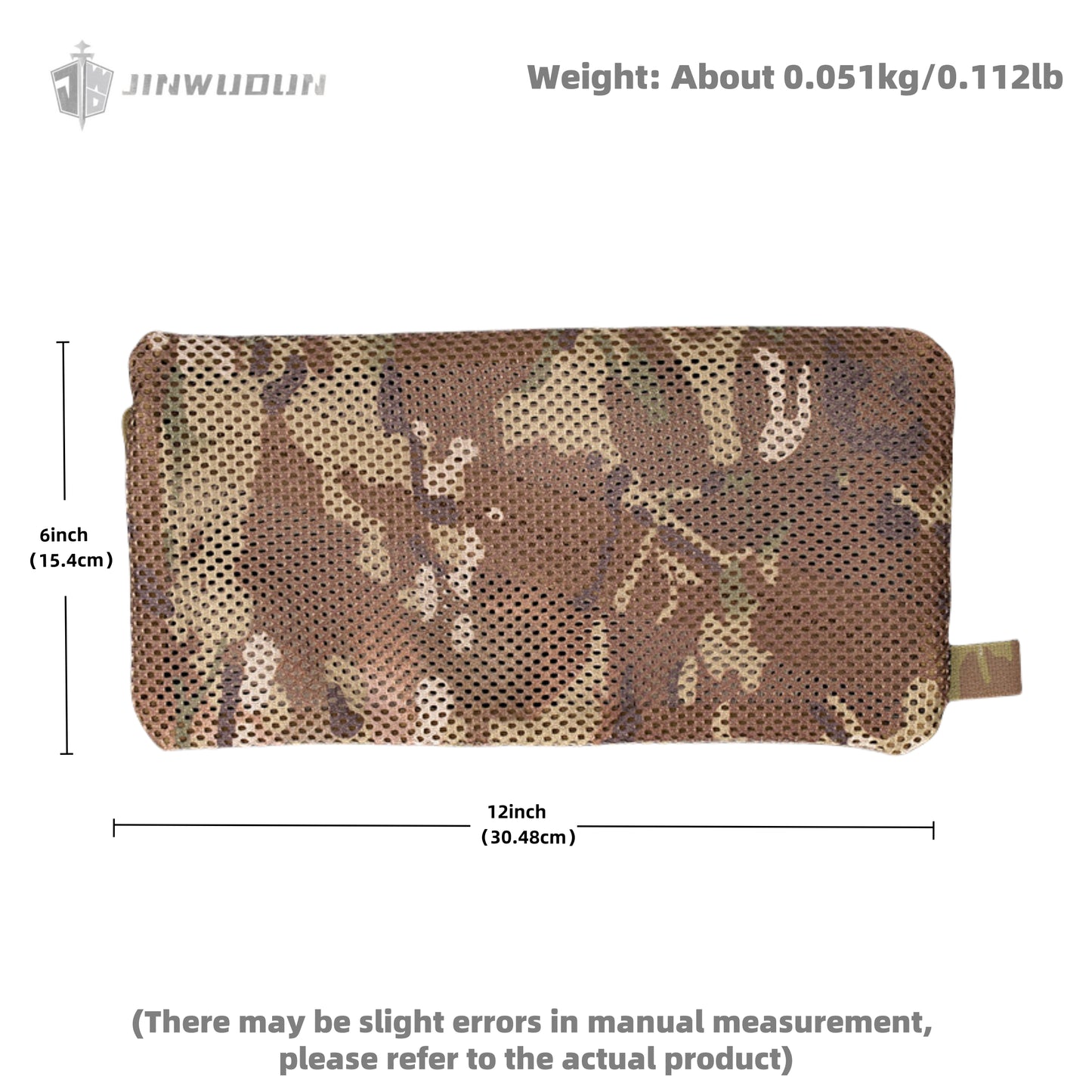 Storage mesh bag (6*12in) for outdoor tactical sports accessories and sundries with zipper