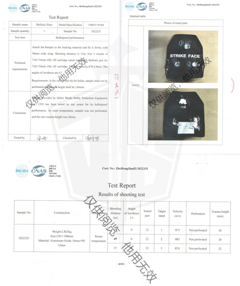 Level IV Bulletproof Plate-Alumina Ceramic US NIJ Standard Level IV