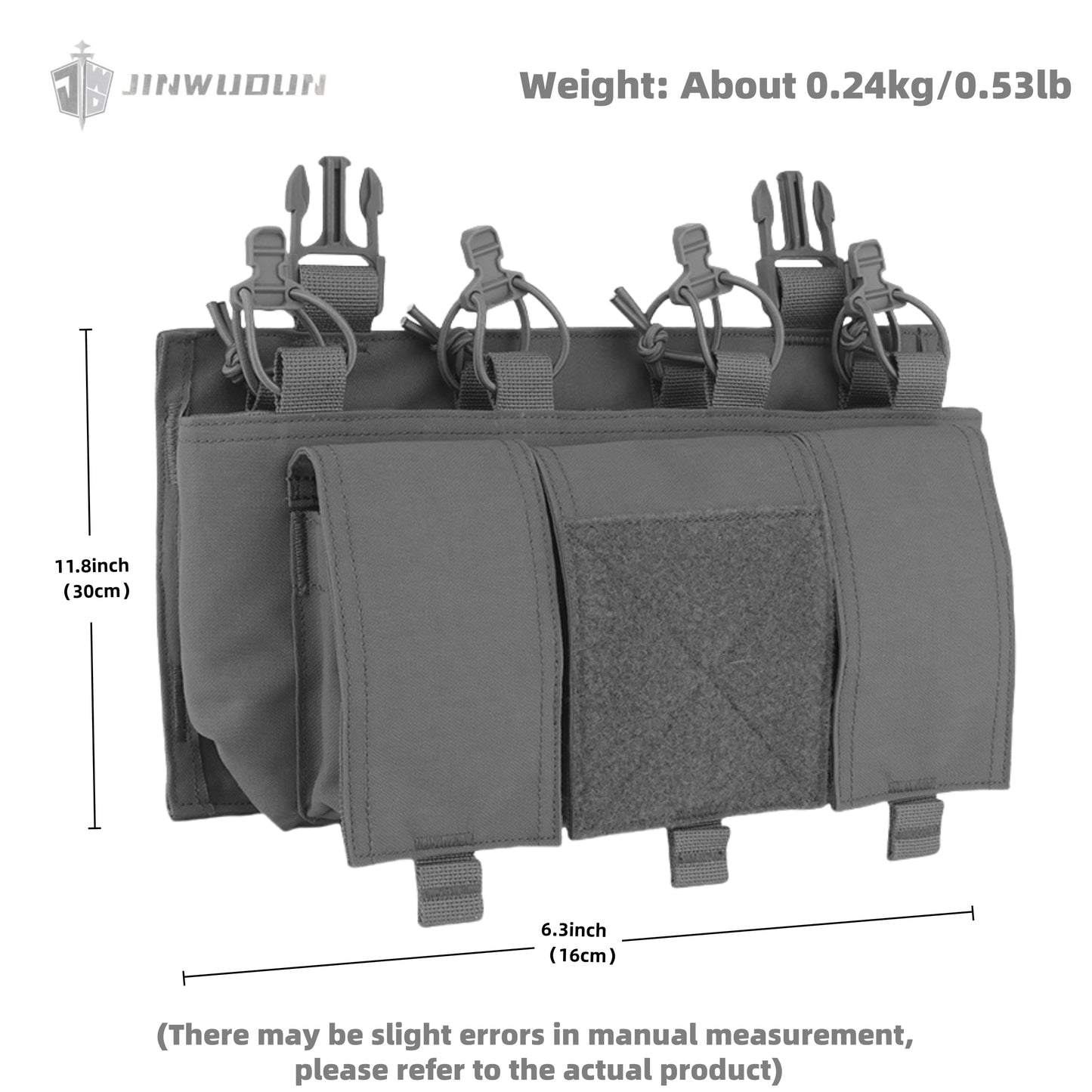 Quadruple 5.56 quick access panel 25mm socket multi-function tactical vest triple sundries bag