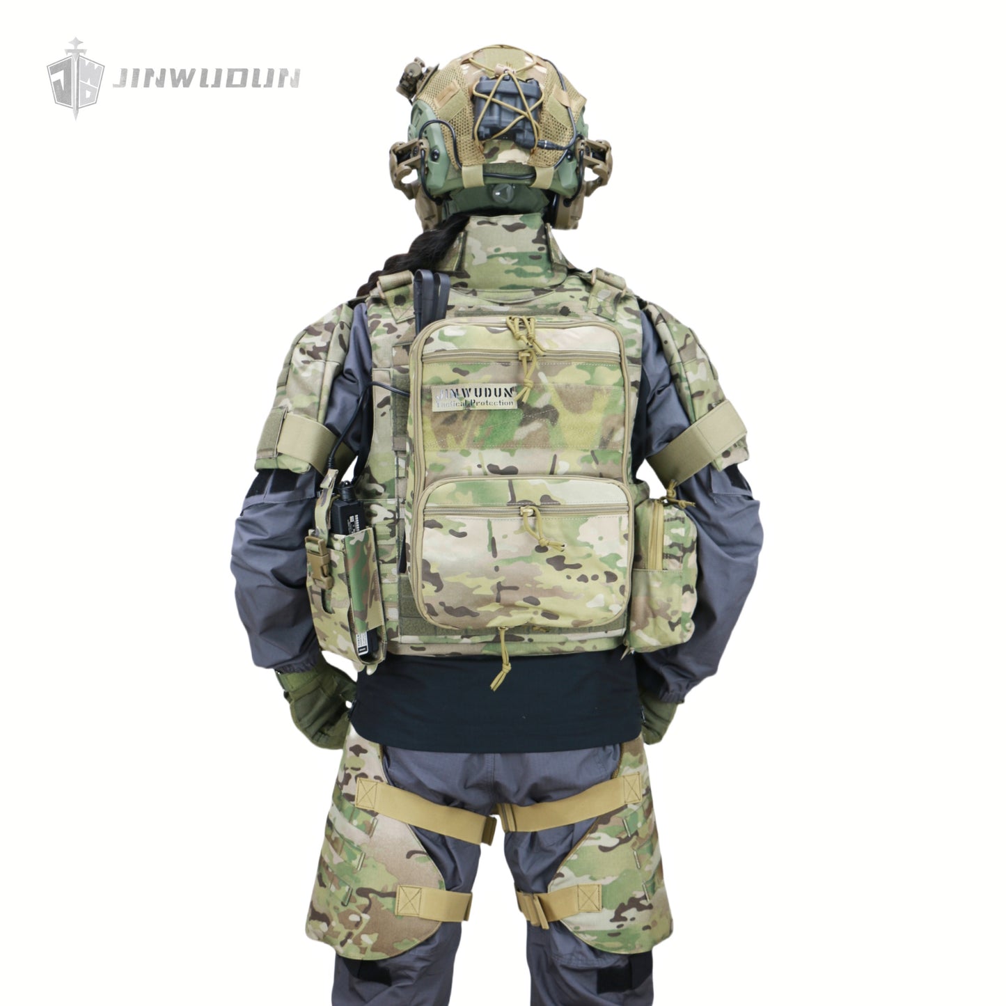 JWD-NIJ IIIA/IV full protection bulletproof vest, complete with accessory bag, 1000D nylon material fortress protection camouflage
