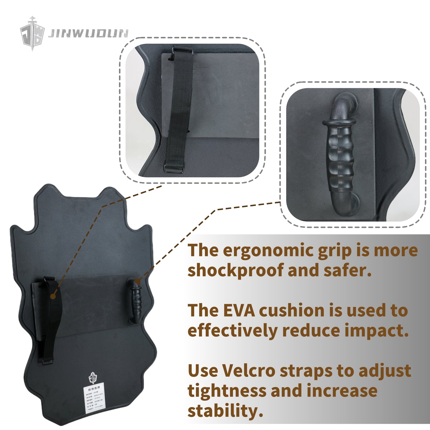 "NIJ IIIA+ Irregular Bulletproof Shield | UHMWPE Material with Polyurea Coating | 20.5x32-inch