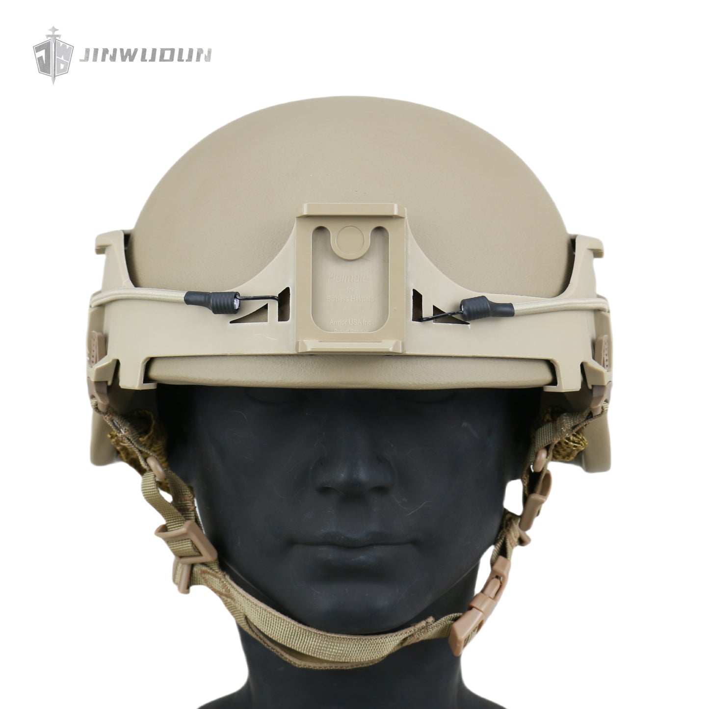 ACH MICH2000 Ballistic Helmet NIJ Level IIIA - Ballistic Helmet + Bolt-less Rail System with Integrated Night Vision Goggle Mount & Bungees