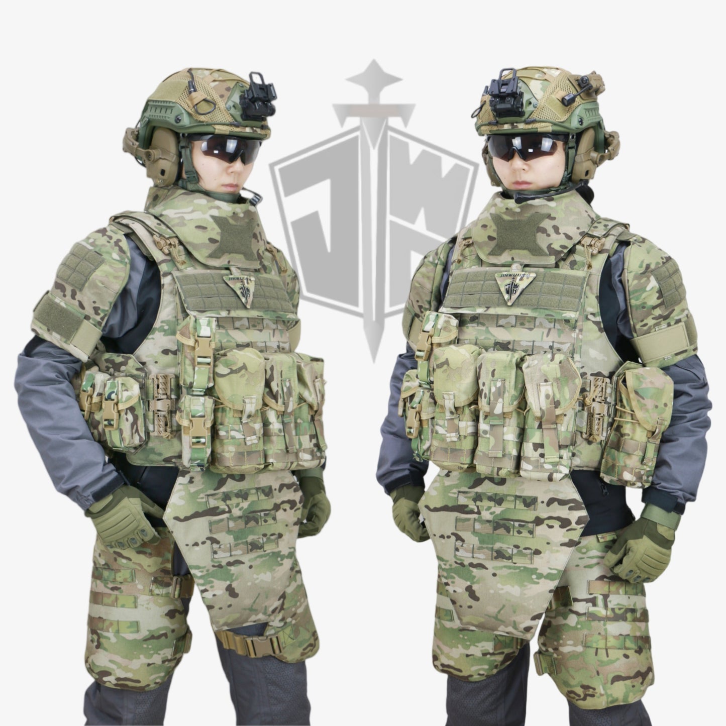 JWD-NIJ IIIA/IV full protection bulletproof vest, complete with accessory bag, 1000D nylon material fortress protection camouflage