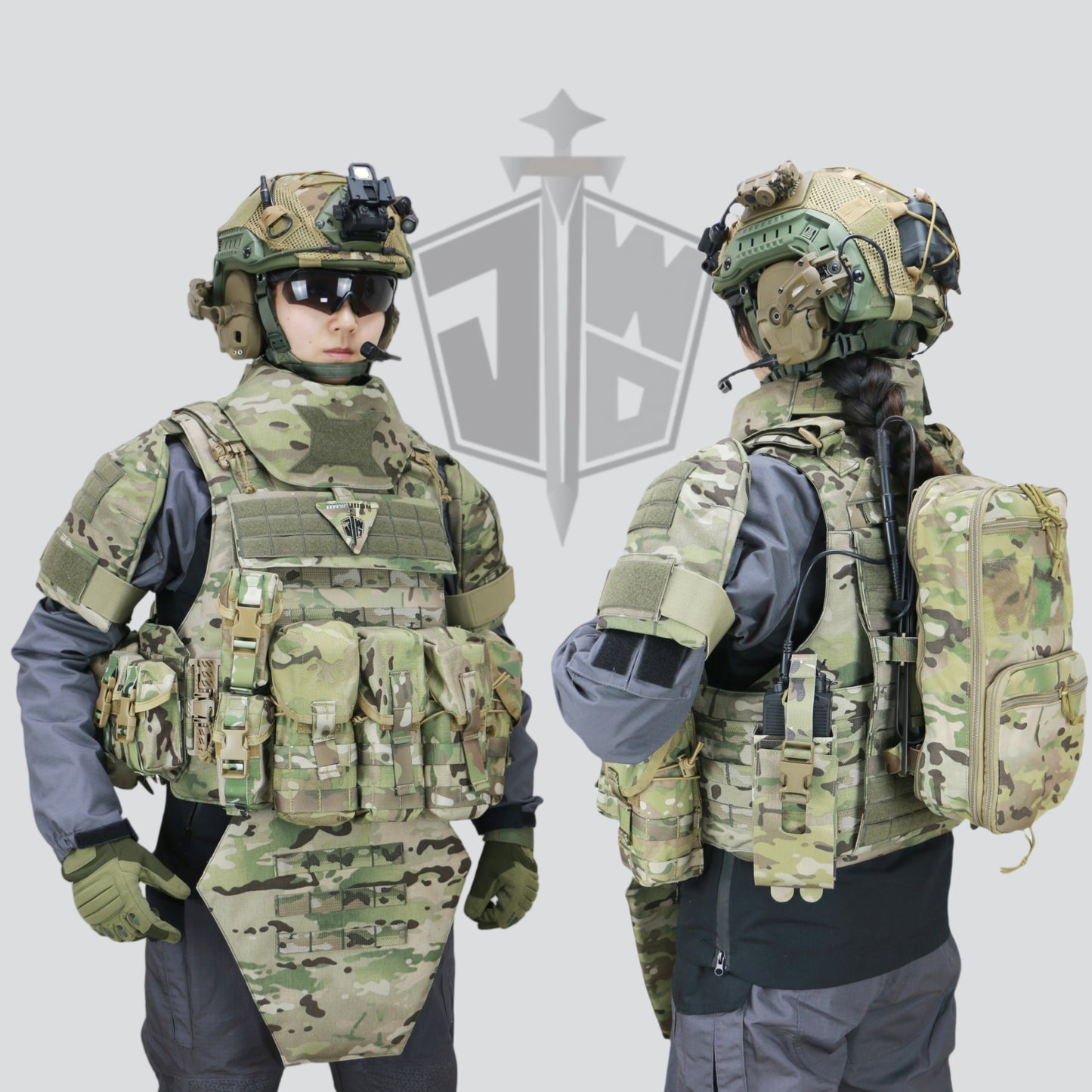 JWD-NIJ IIIA/IV full protection bulletproof vest, complete with accessory bag, 1000D nylon material fortress protection camouflage