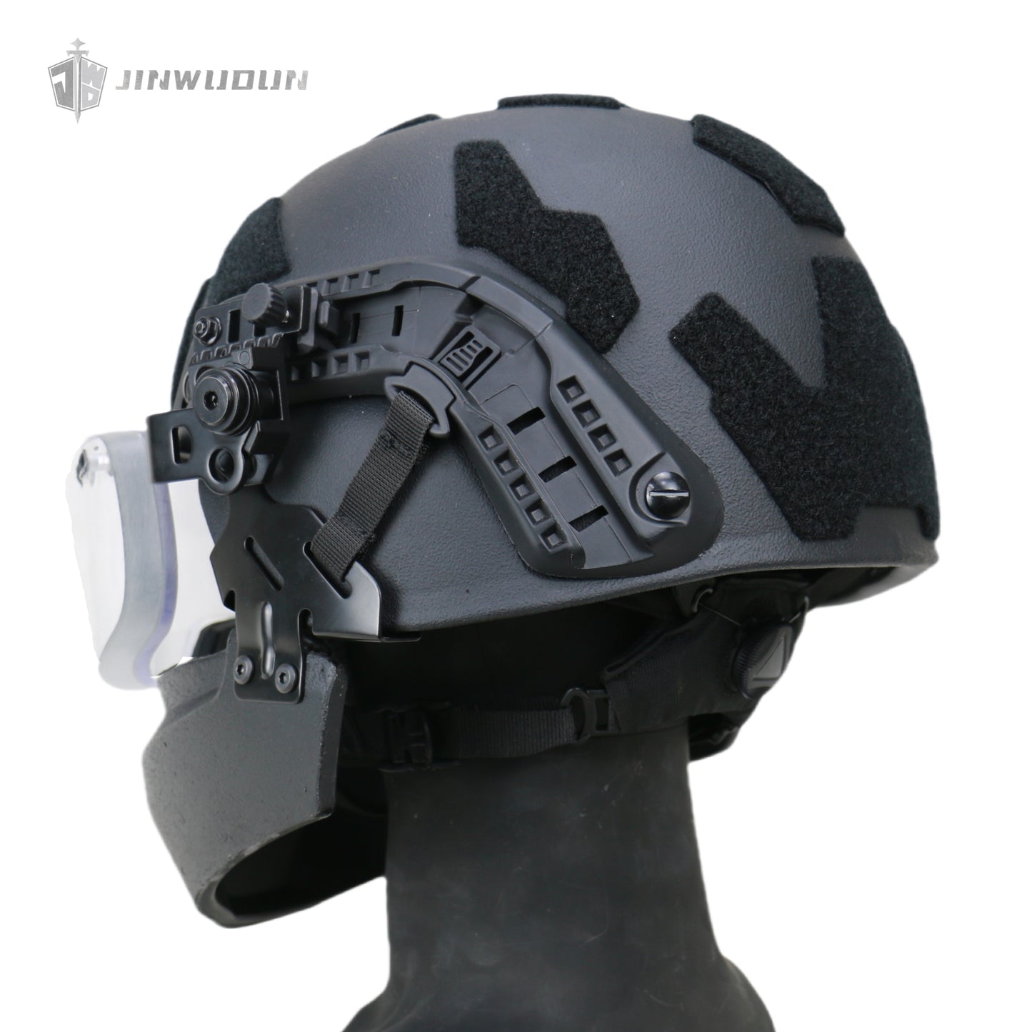 JWD-Full protection bulletproof helmet combination (helmet + goggles + jaw guard) American standard IIIA grade protection PE material