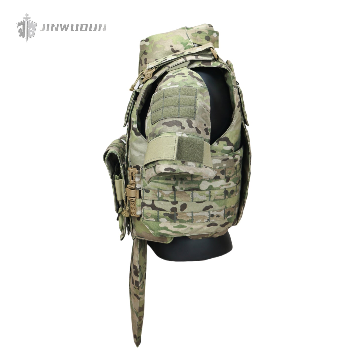 JWD-NIJ IIIA/III+/IV LEVEL Bison full protection bulletproof vest, 1000D nylon material fortress protection camouflage
