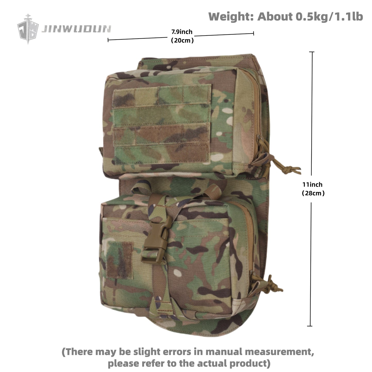 Scarab tactical backplate detachable multi-functional tactical vest storage expansion accessory bag