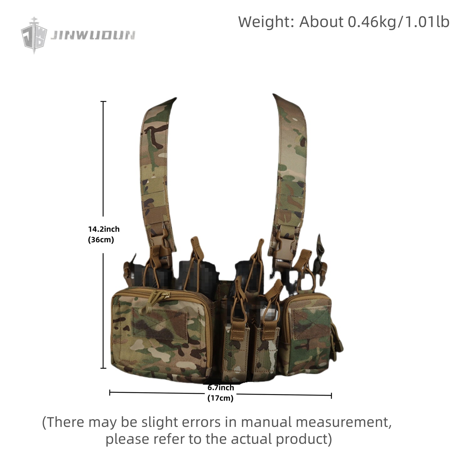Bellyband Tactical Vest 242ACD comes with a quadruple 5.56 9MM multi-function storage accessory bag