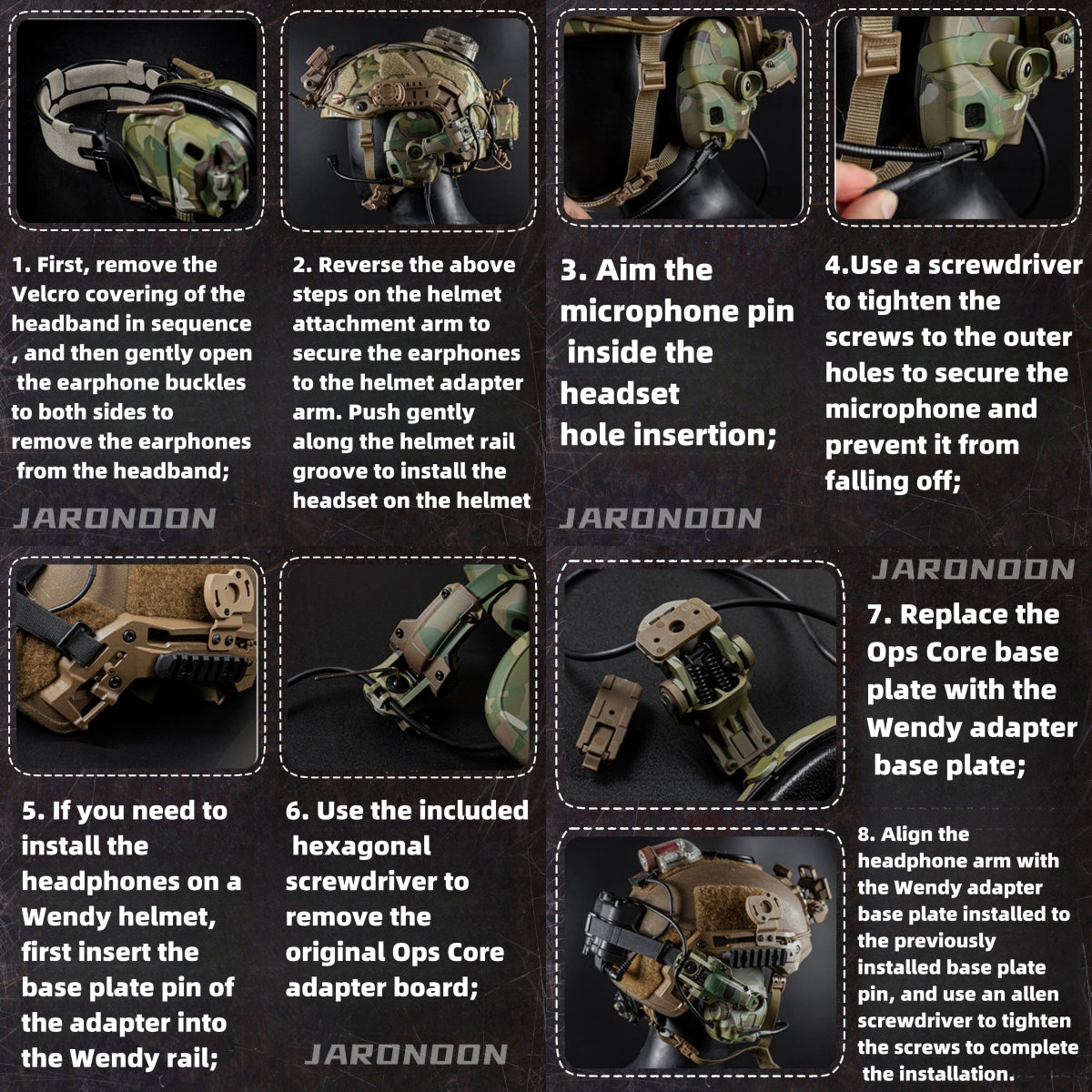 Level IIIA+ High Cut Bulletproof Helmet, 6-Piece Set