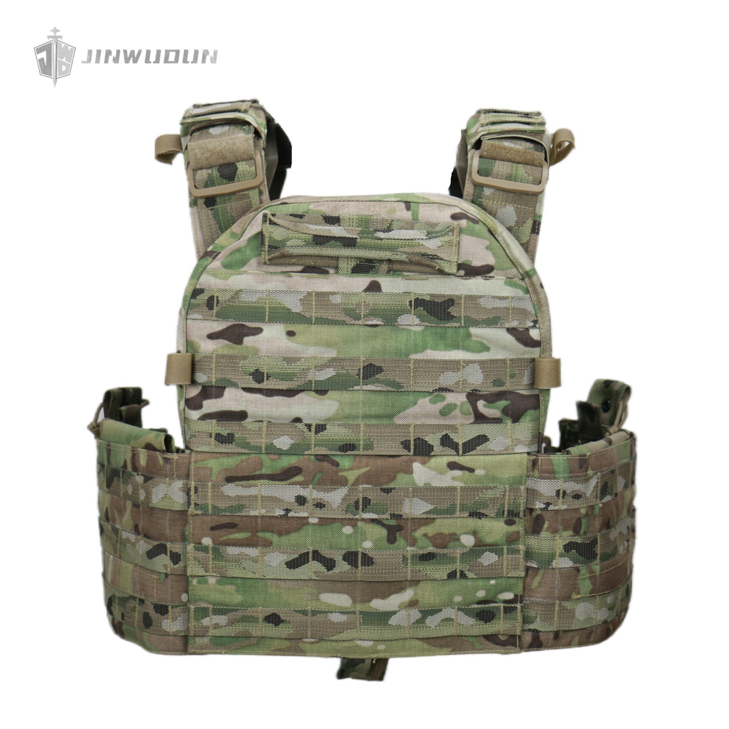 JWD-6094 tactical bulletproof vest is made of 1000D nylon material and can carry two bulletproof plates on the front and back