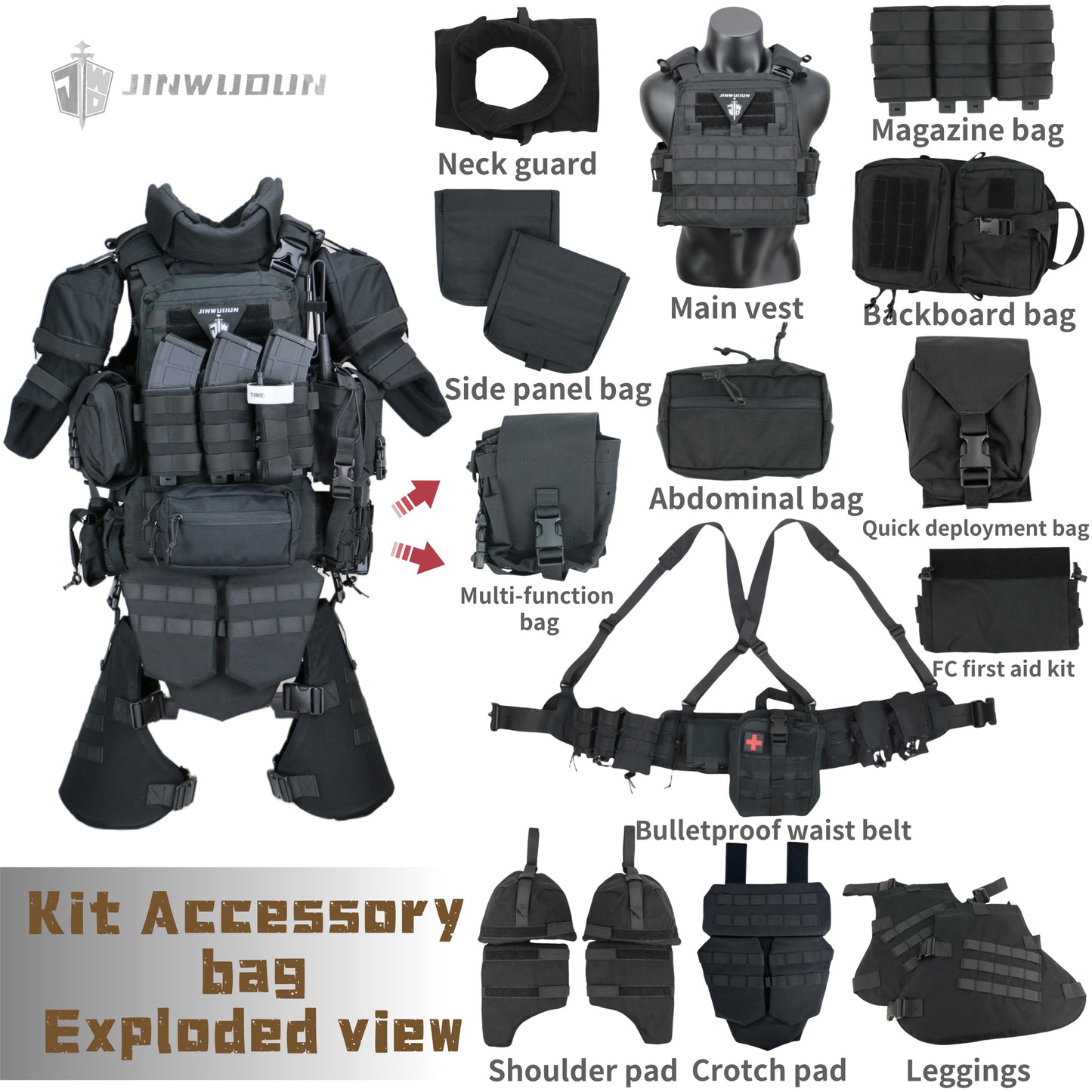 Level NIJ IV Fearless "X" full protection bulletproof vest nylon material tactical bulletproof vest with increased protection