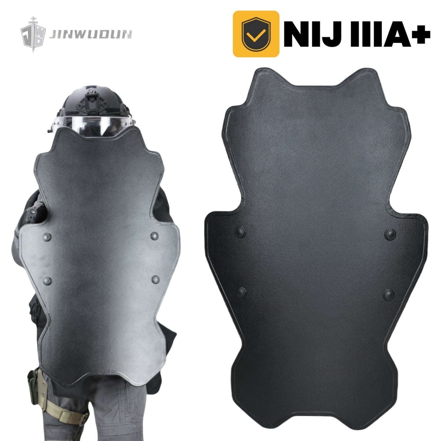 NIJ IIIA+ Irregular Bulletproof Shield | UHMWPE with Polyurea Coating | 20.1x31.5-inch