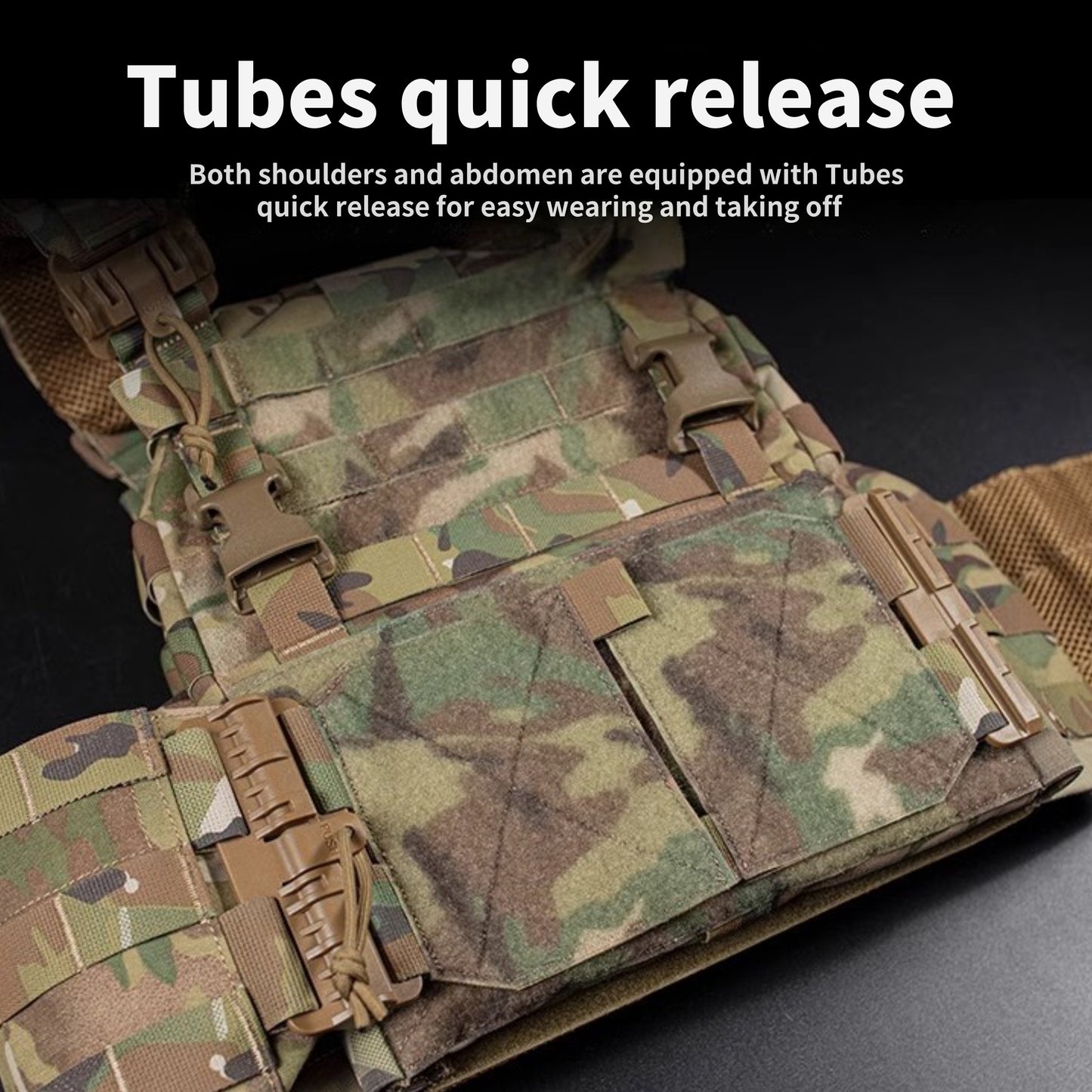 NIJ-IV ARC tactical vest bulletproof jacket shoulder Tubes quick release Molle tactical outdoor cs combat seal training
