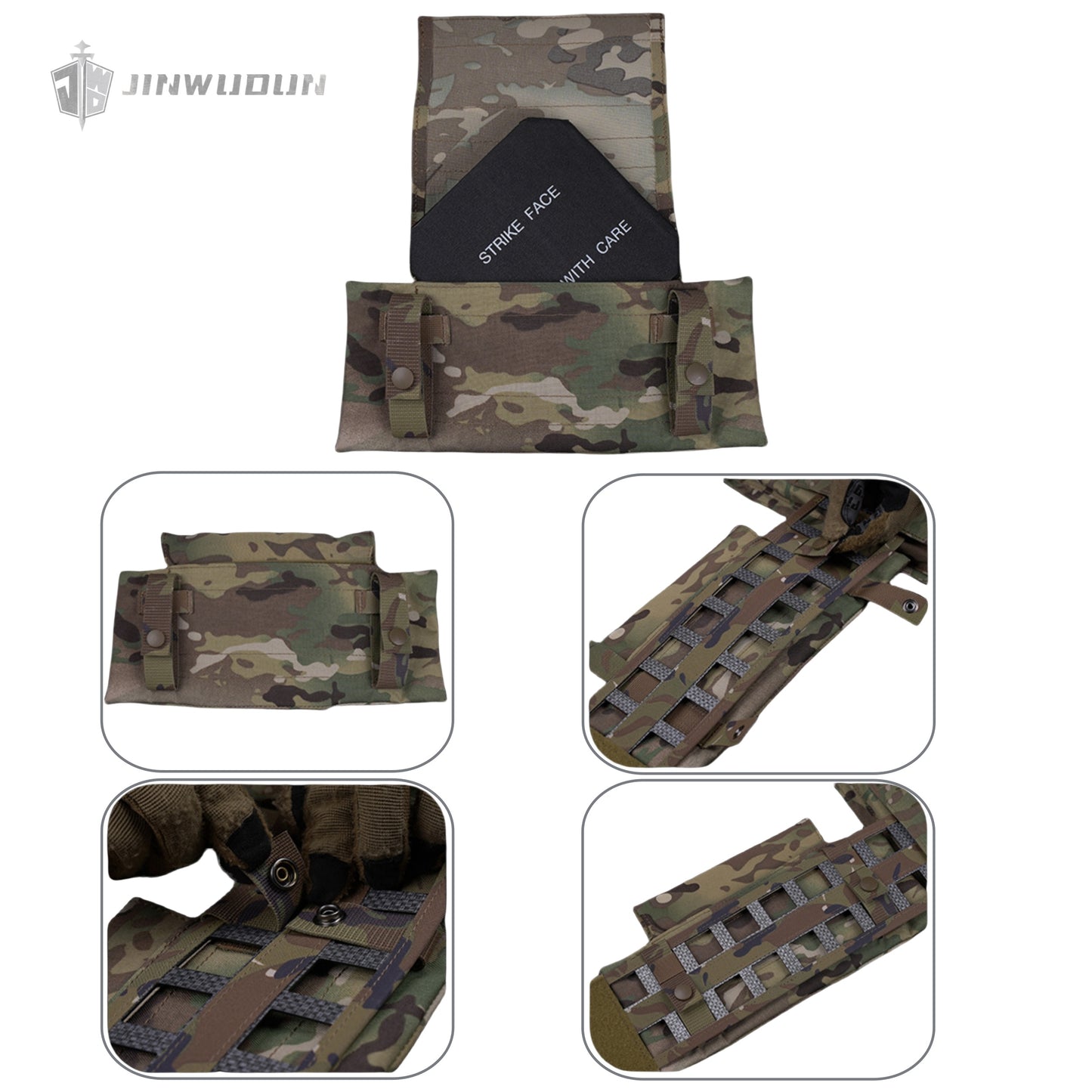 LG4 tactical vest with Cordura fabric, laser molle cut, thickened shoulder pads and built-in storage bags on both sides.