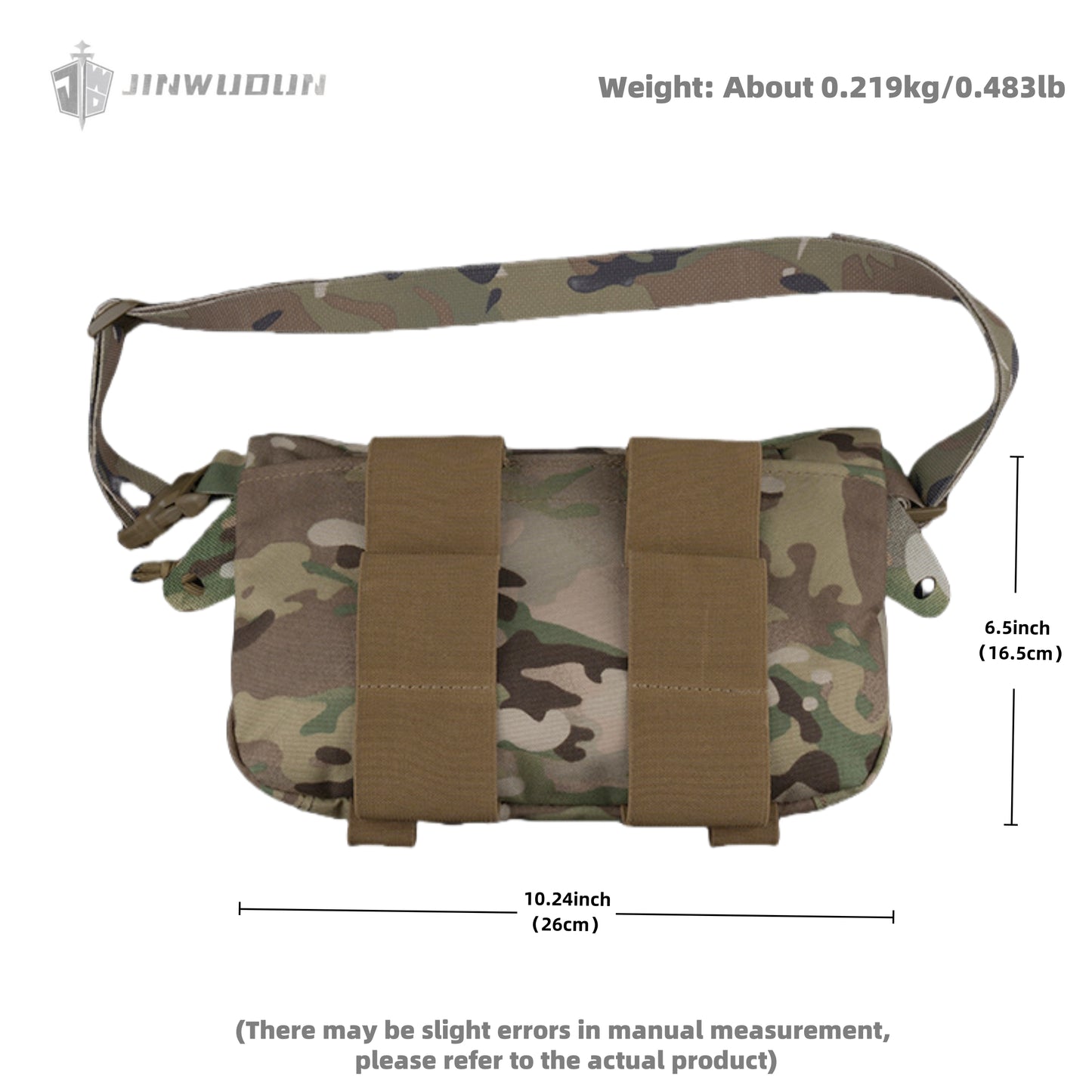 Large multi-purpose tactical underbody bag with velcro and elastic straps