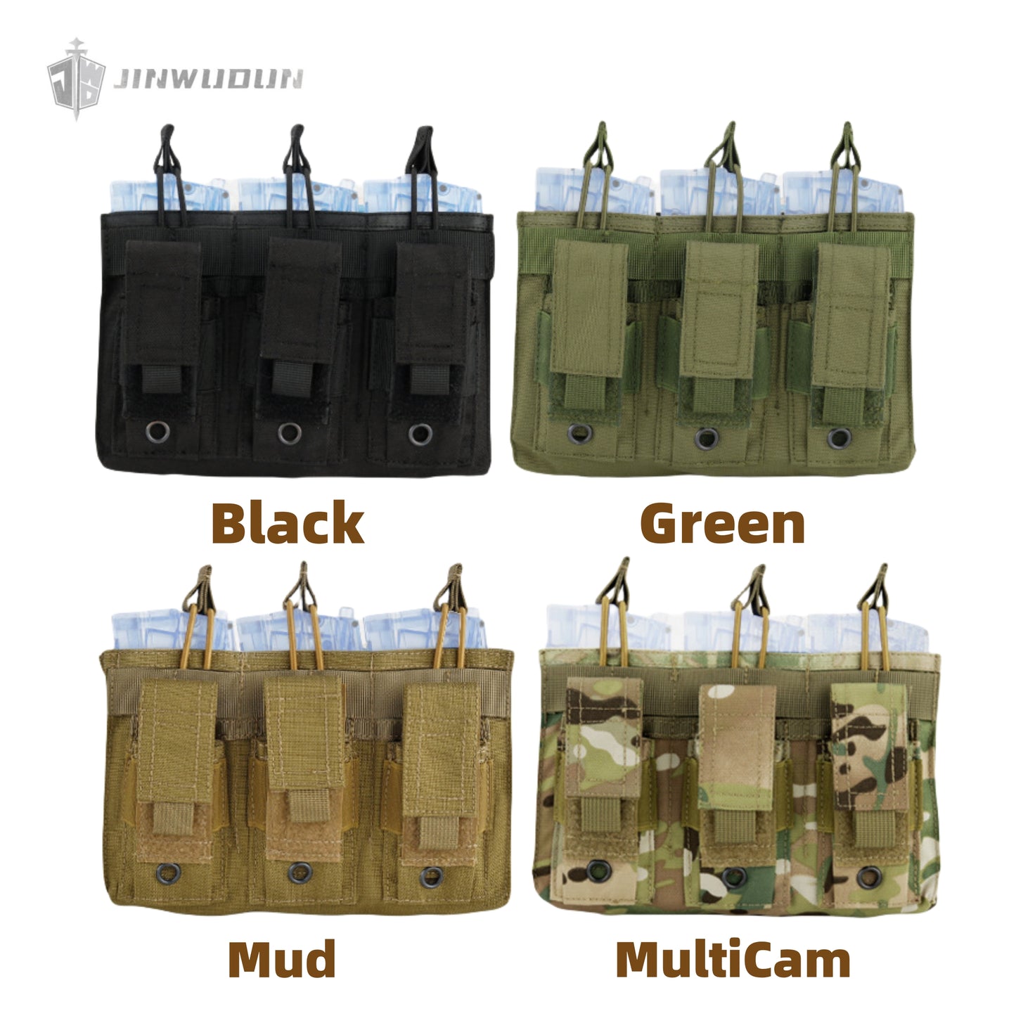 Multifunctional tactical triple bag MOLLE system tactical equipment accessory bag