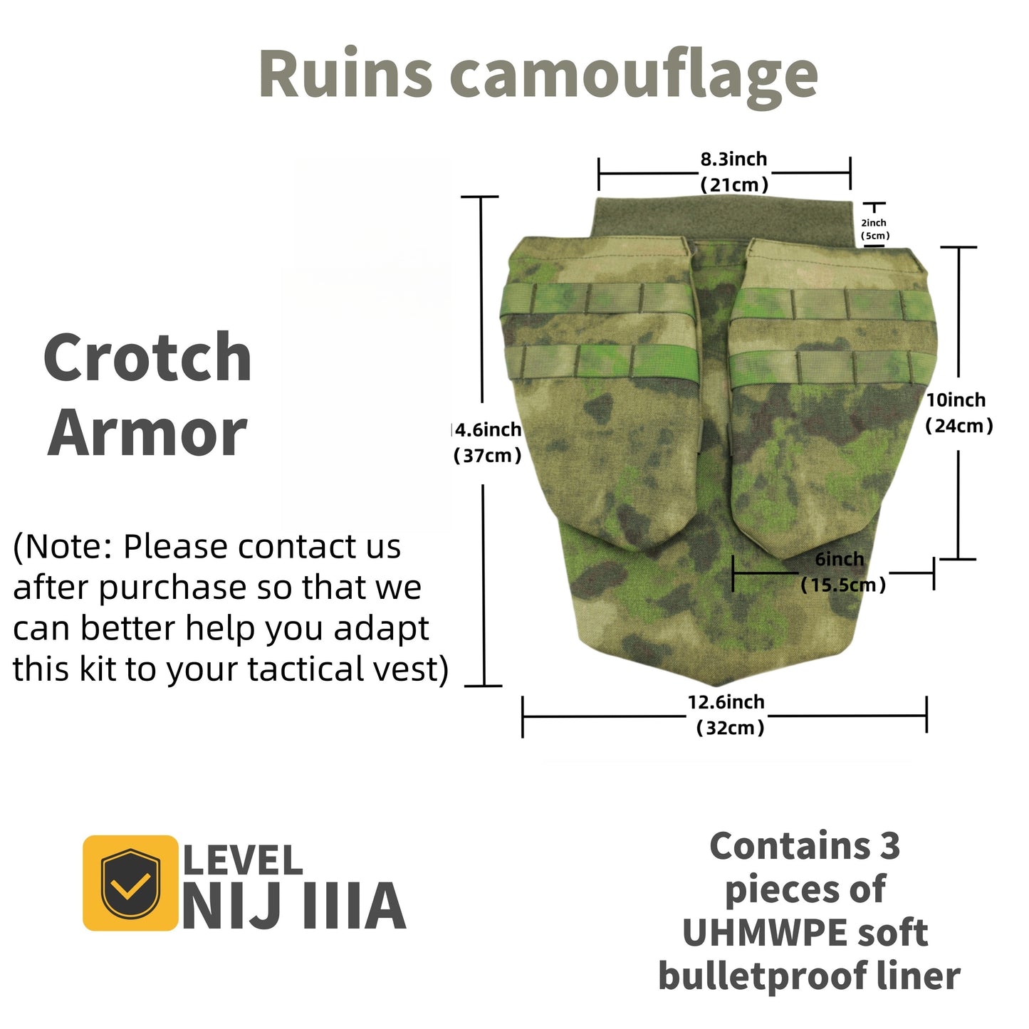 Tactical vest Body Armor Accessory Kit - NIJ IIIA Bulletproof Shoulder, Neck, Thigh, Groin, and Abdomen Protection