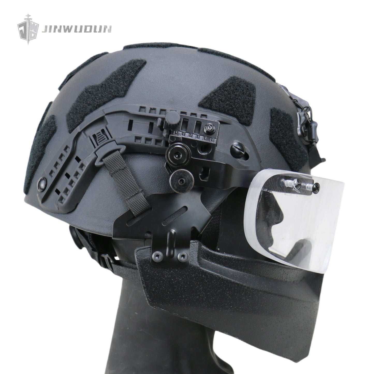 JWD-Full protection bulletproof helmet combination (helmet + goggles + jaw guard) American standard IIIA grade protection PE material