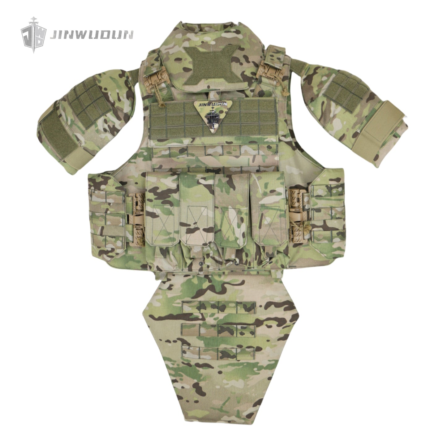 JWD-NIJ IIIA/III+/IV LEVEL Bison full protection bulletproof vest, 1000D nylon material fortress protection camouflage