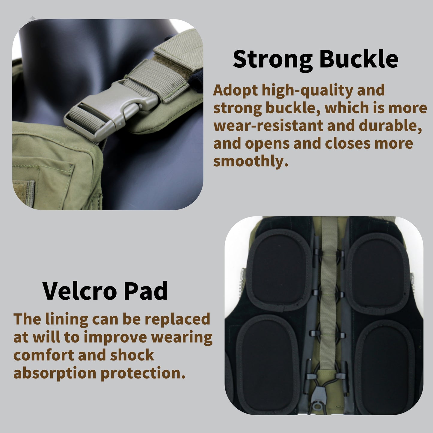 CPC tactical vest, made of nylon, can accommodate 20*16.5 inch bulletproof plates.