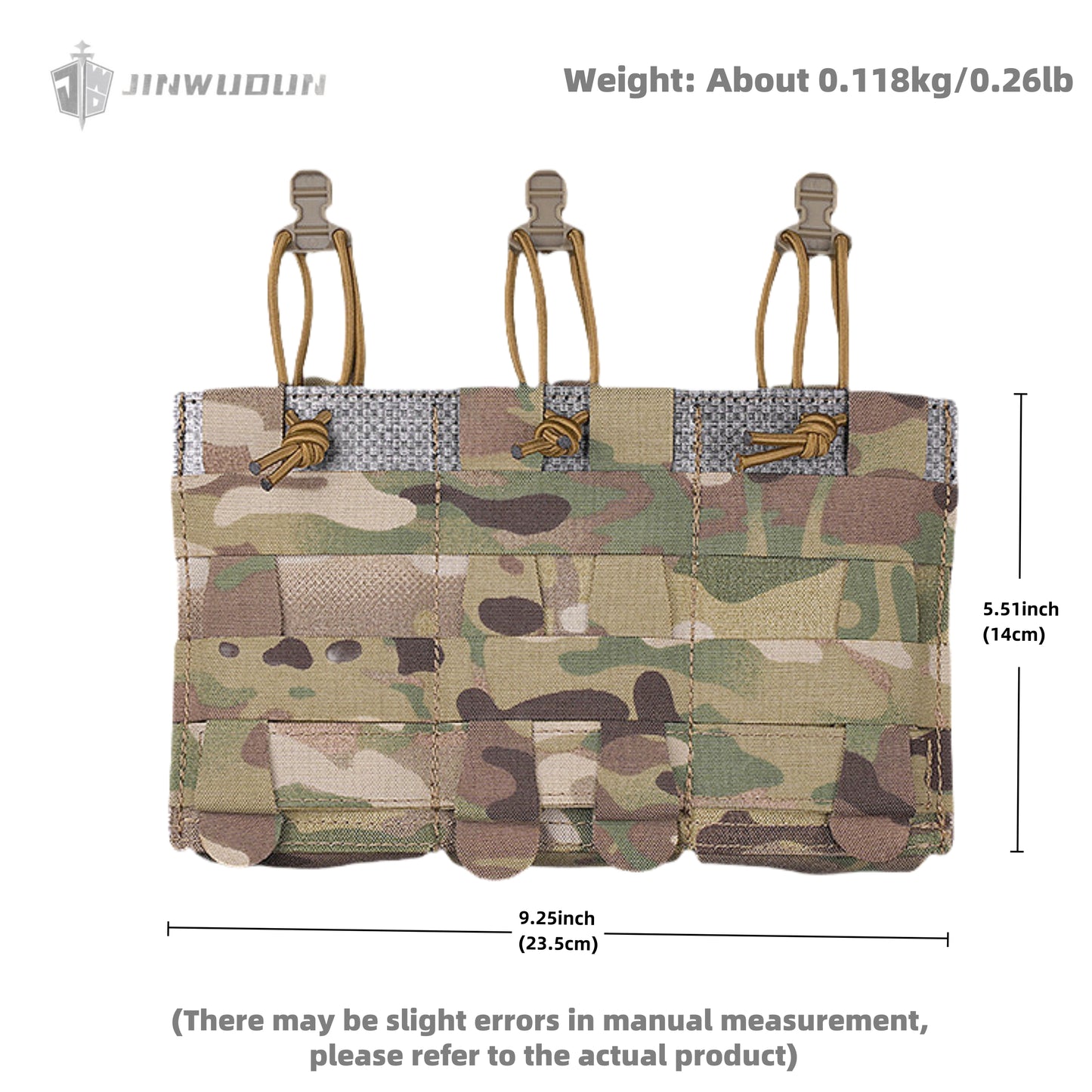 Lightweight triple elastic functional bag 5.56/7.62 multifunctional tactical molle storage bag
