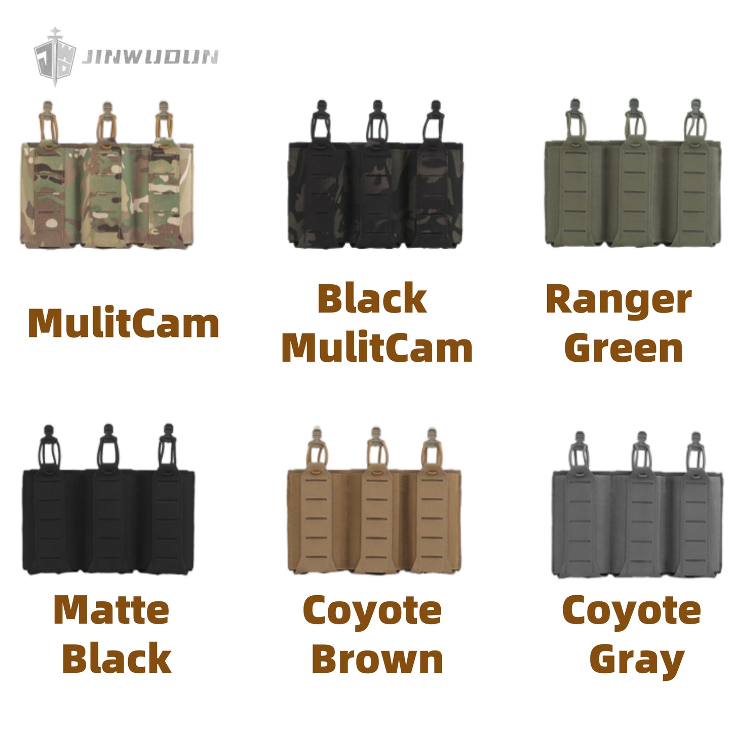 Lightweight triple elastic functional bag 5.56/7.62 multifunctional tactical molle storage bag