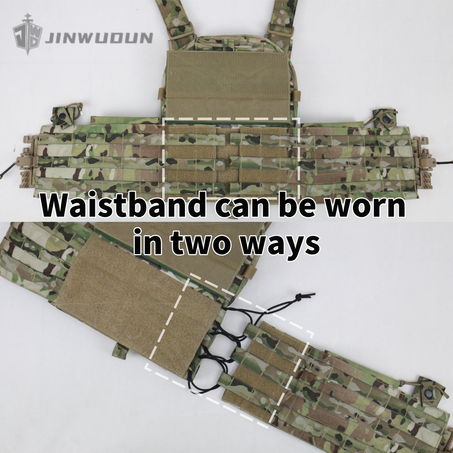 The JWD-6094 tactical vest is made of 1000D nylon and can carry two bulletproof plates on the front and back.