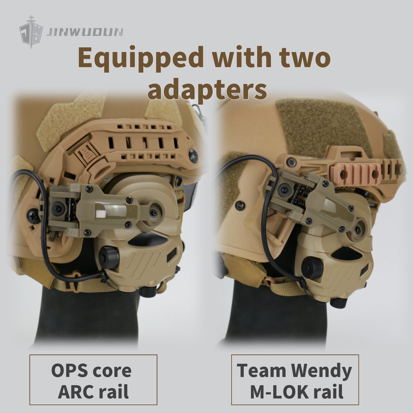 JWD-P30 Tactical Headset | Noise Reduction & Sound Pickup | Compatible with WENDY/FAST Helmets | Durable PC Material
