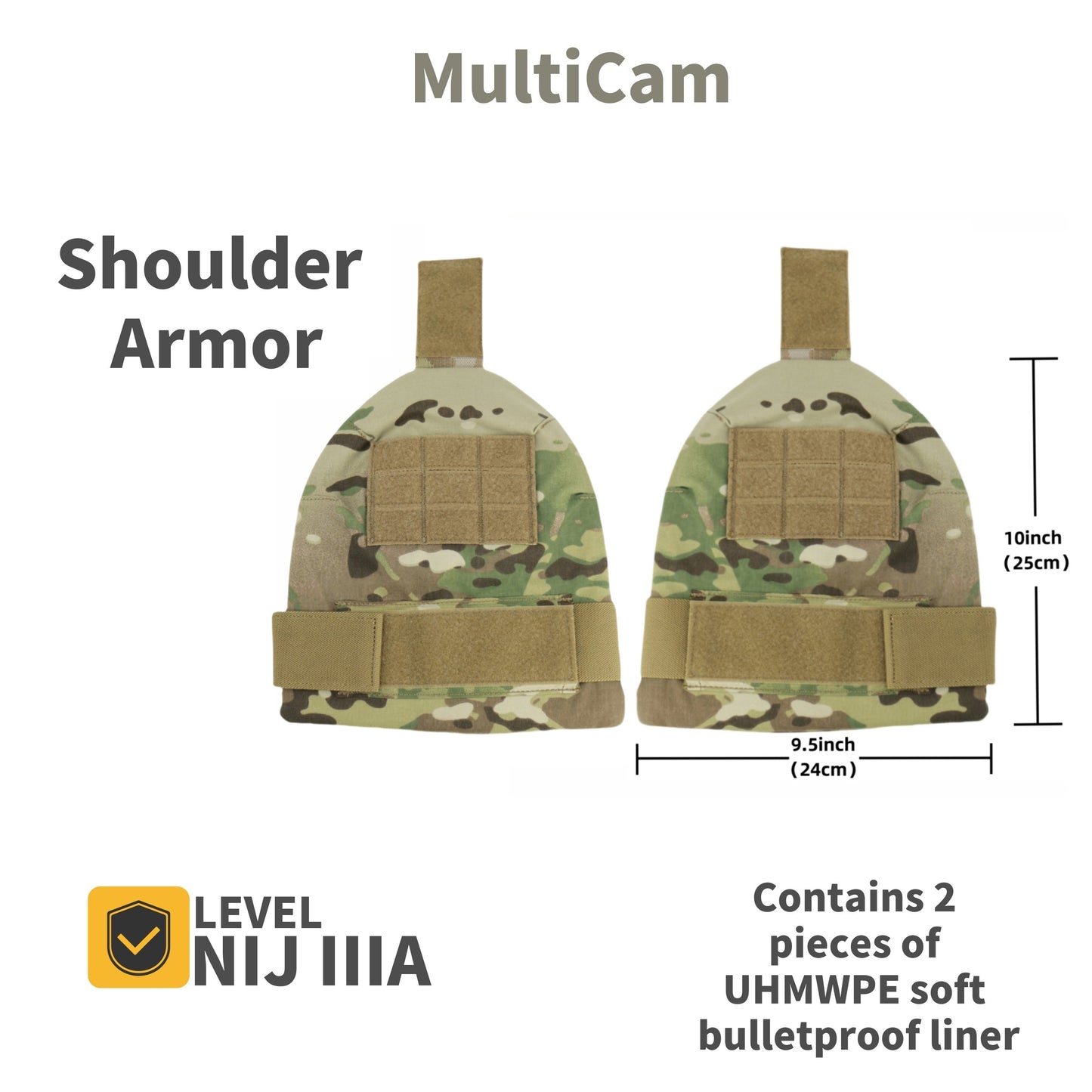 Tactical vest Body Armor Accessory Kit - NIJ IIIA Bulletproof Shoulder, Neck, Thigh, Groin, and Abdomen Protection