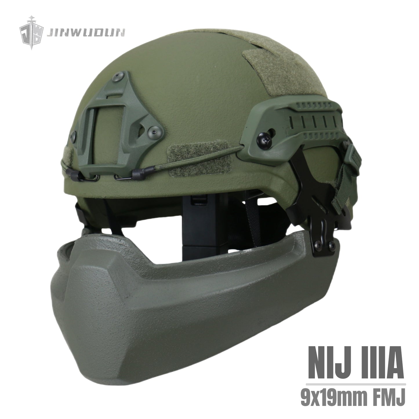 MICH2000 Bulletproof Kit - Helmet + Ballistic Mandible-NIJ IIIA 9*19MM