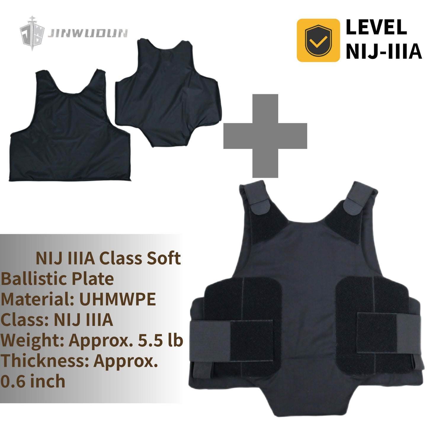 Concealed Lightweight Tactical Bulletproof Vest (US Standard IIIA)