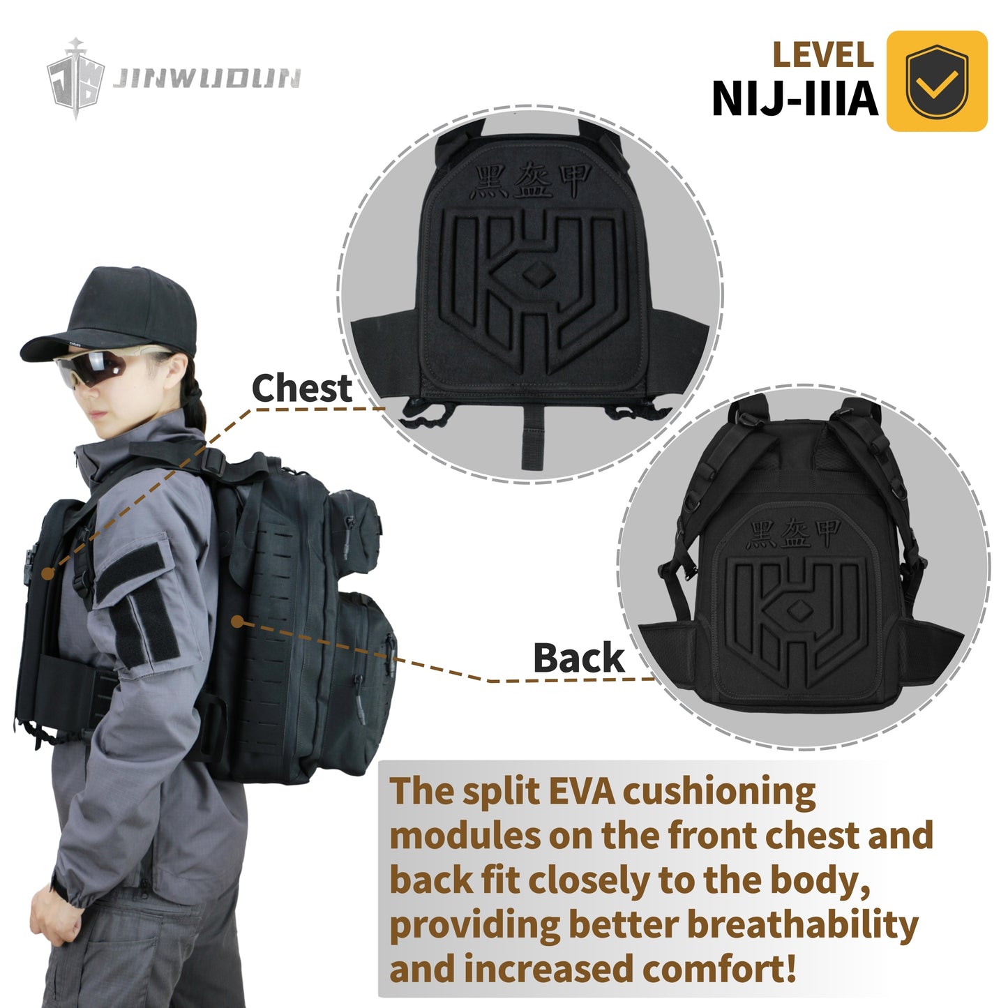 Tactical Bulletproof Backpack,3-Second Quick-Convert Level III Protection, Nylon Material, 15-20L Capacity Bag Bulletproof