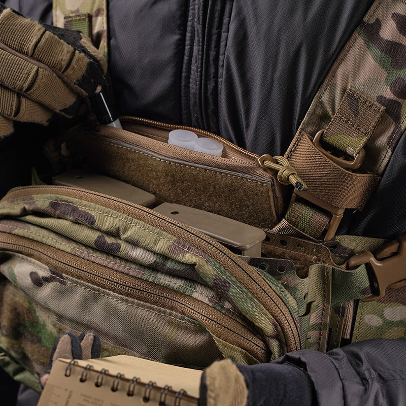 Tactical vest chest expansion accessories storage bag G buckle panel adapter multi-purpose management bag