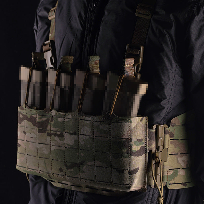 Knight Tactical Chest Mount with Built-in Quad 5.56 Accessory Bag and Quick Release Design for Molle Mount